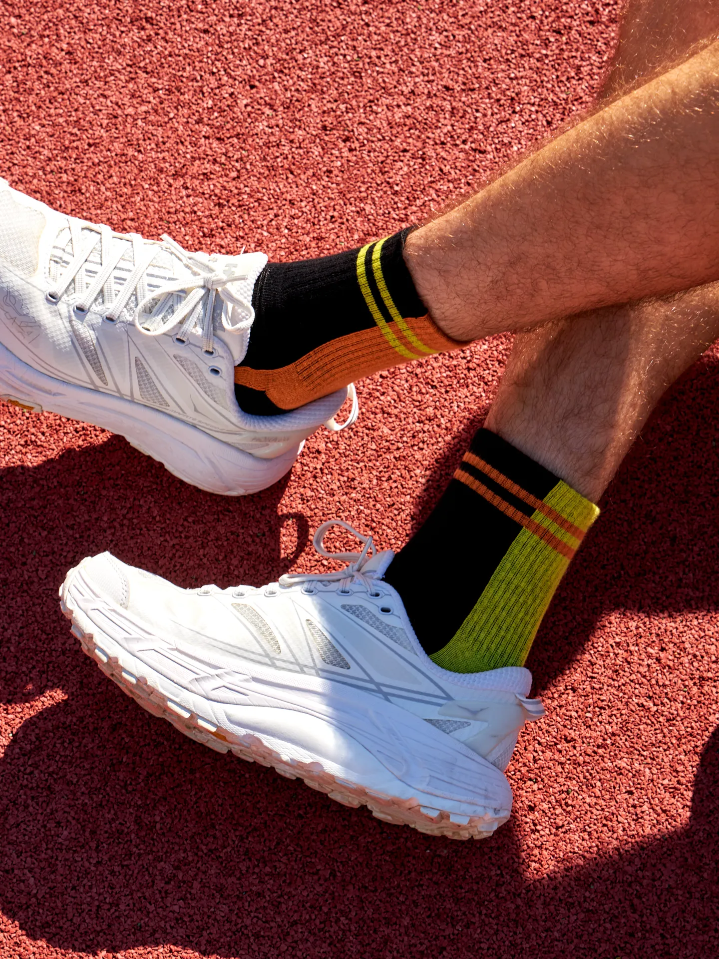 Calcetines de deporte funcionales alegres Rayas lima y naranja - Image 5