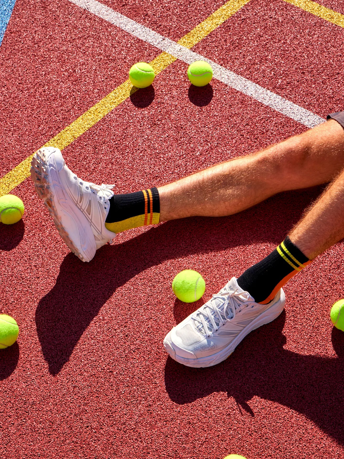 Calcetines de deporte funcionales alegres Rayas lima y naranja - Image 6