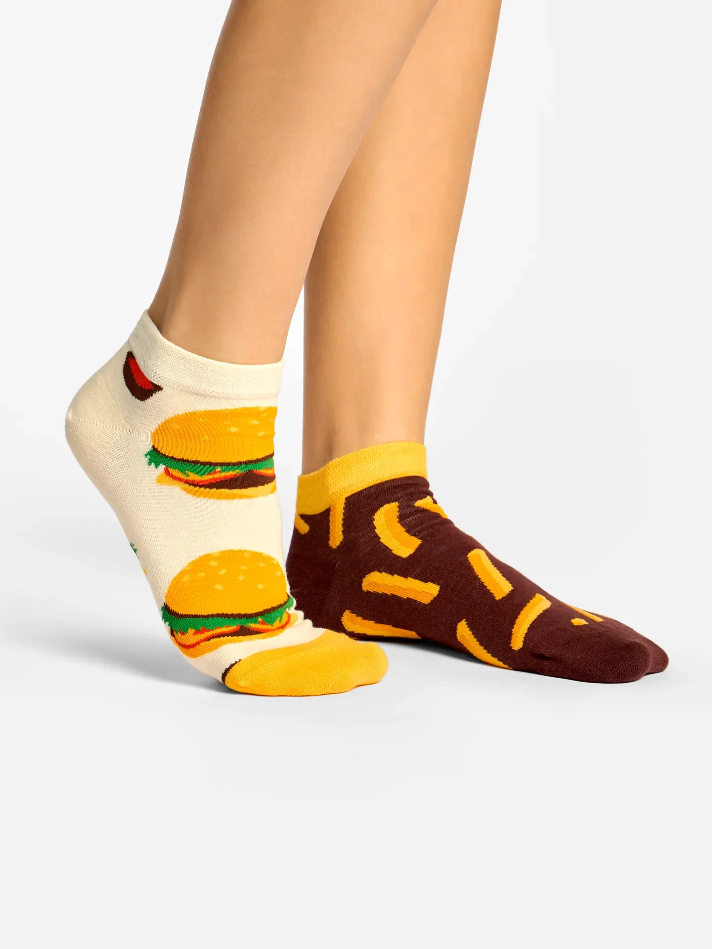 Calcetines tobilleros alegres Hamburguesa y patatas fritas - Image 3