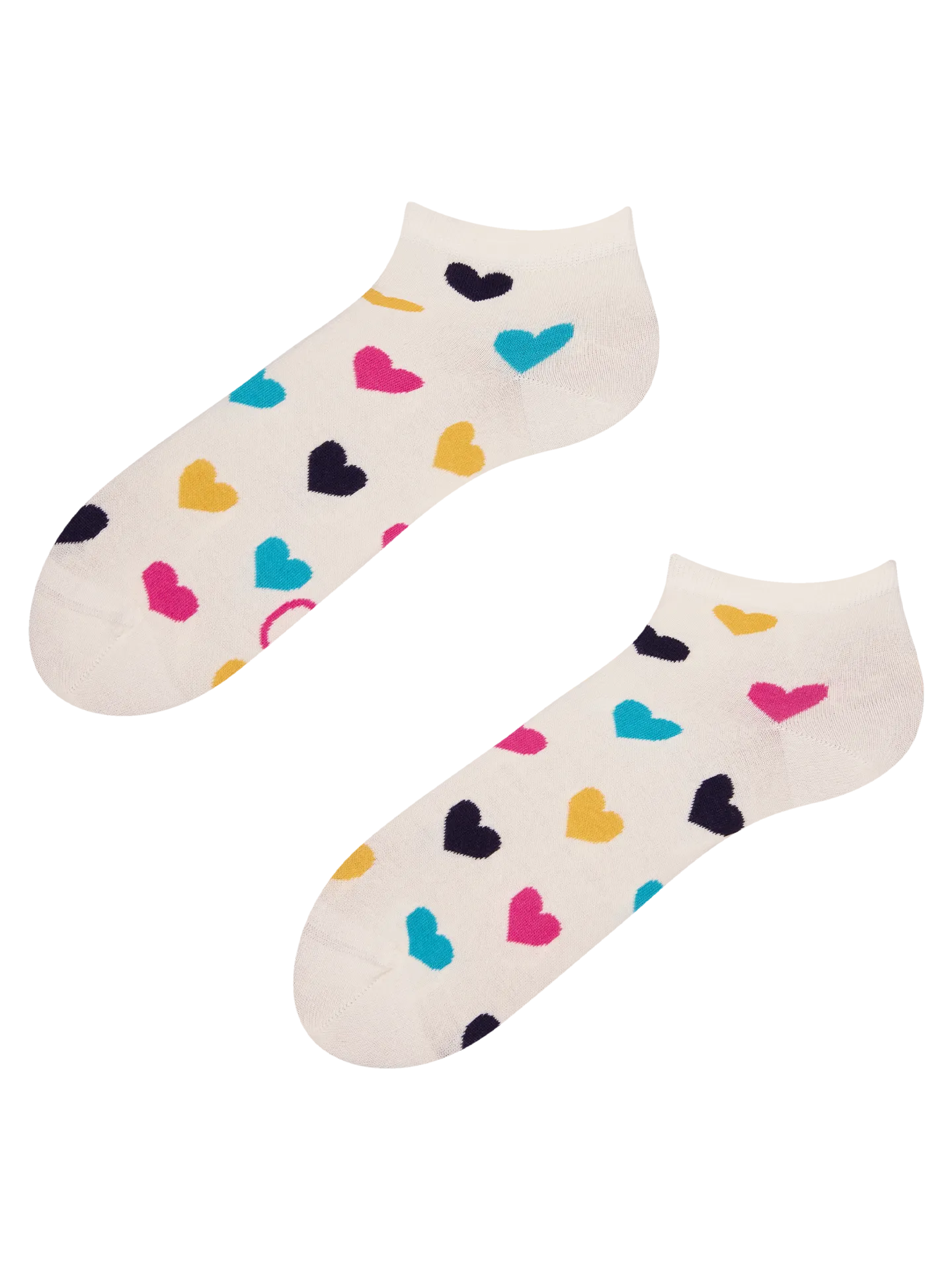Calcetines tobilleros alegres Corazones de colores