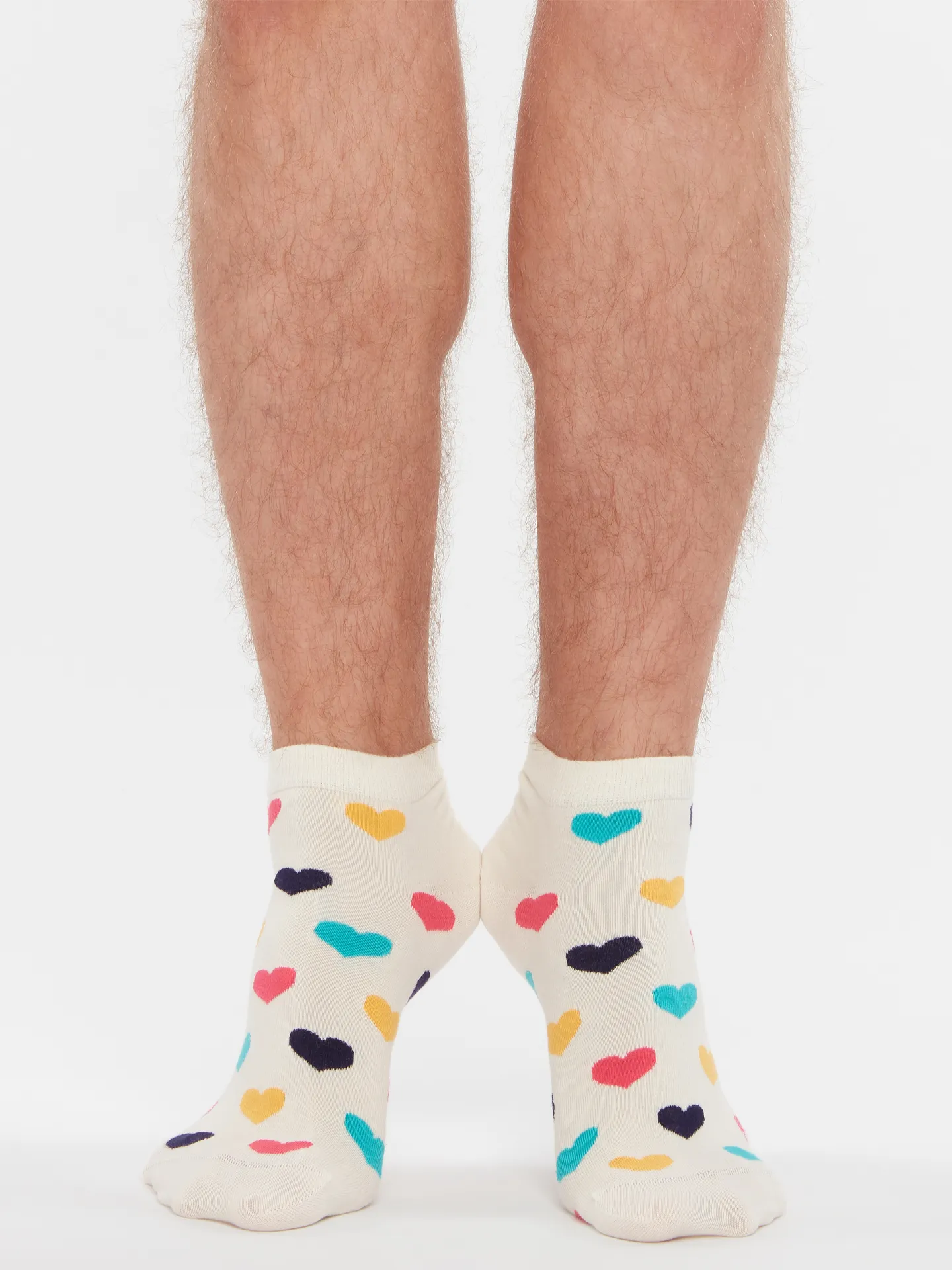 Calcetines tobilleros alegres Corazones de colores - Image 2