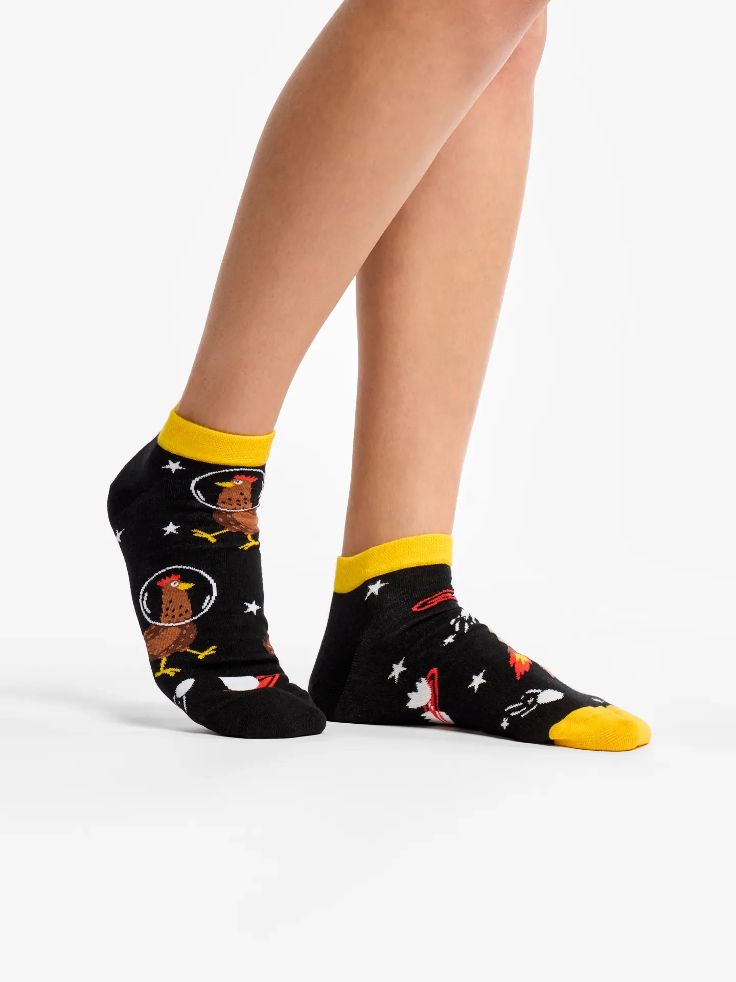 Calcetines tobilleros alegres Gallina astronauta - Image 3