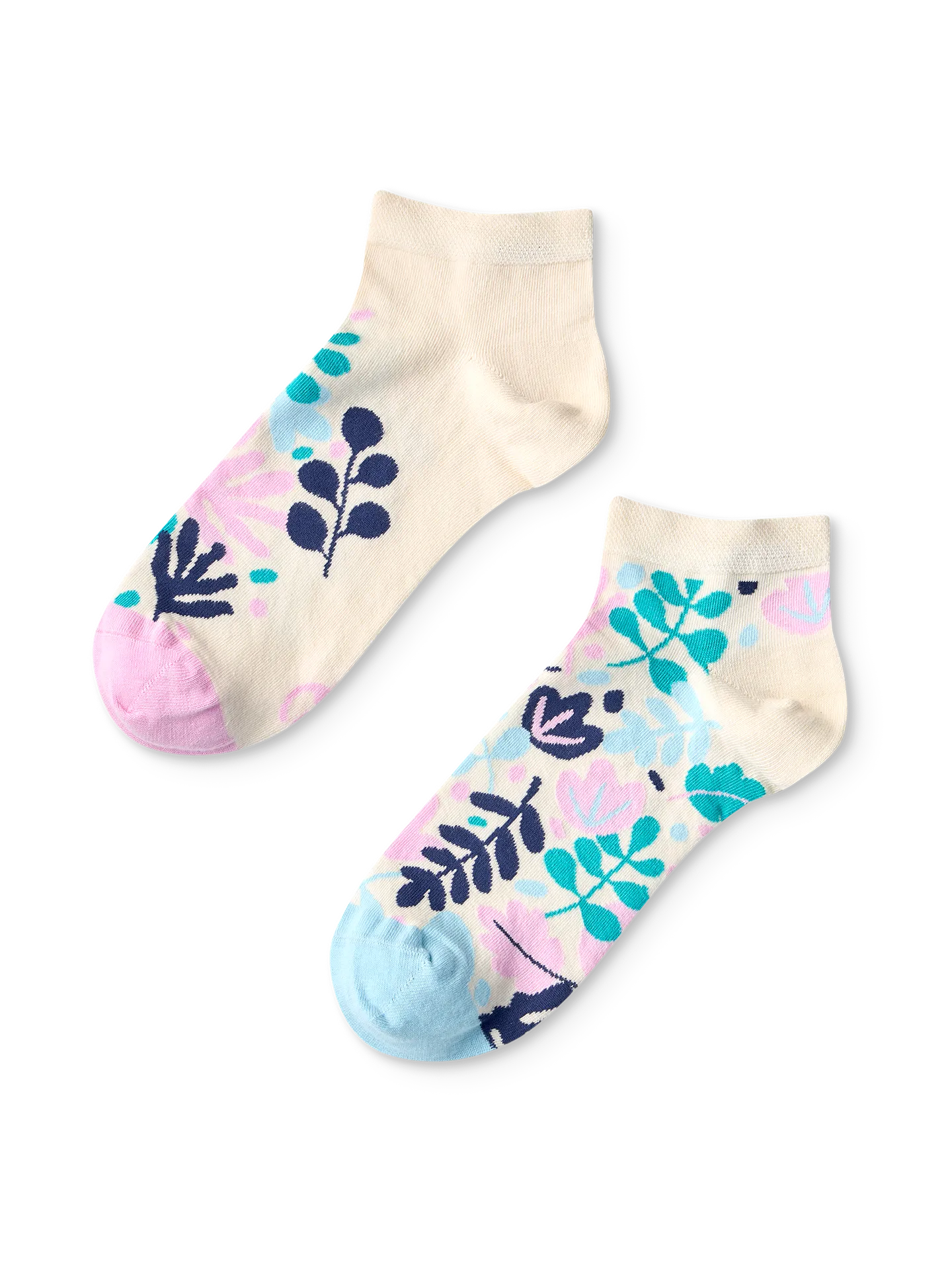 Calcetines tobilleros alegres Hojas turquesa
