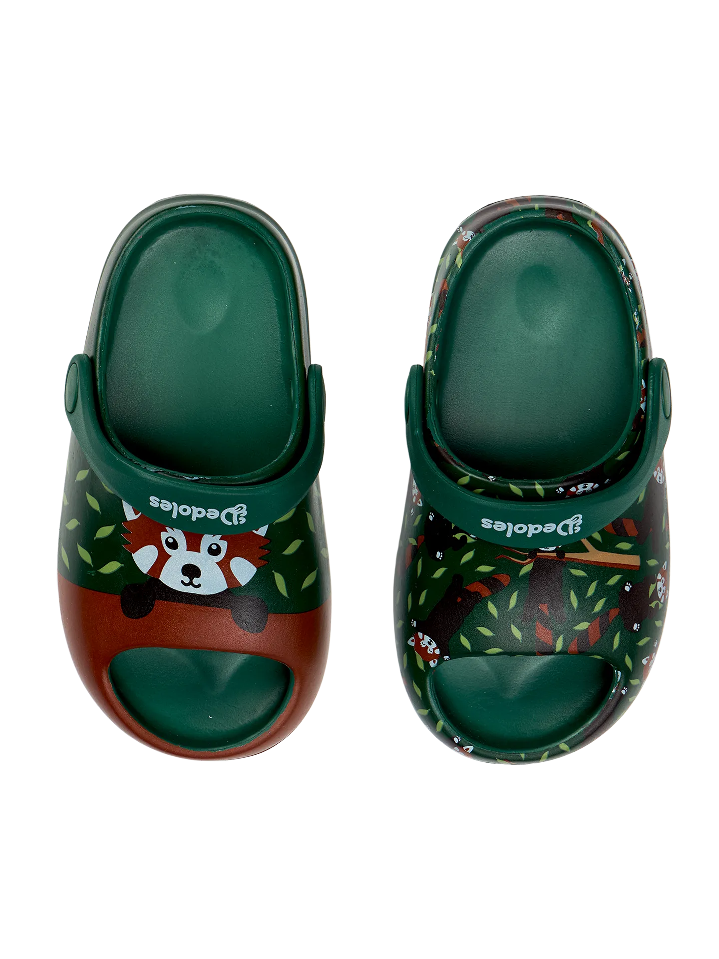Zuecos chunky infantiles alegres Panda rojo