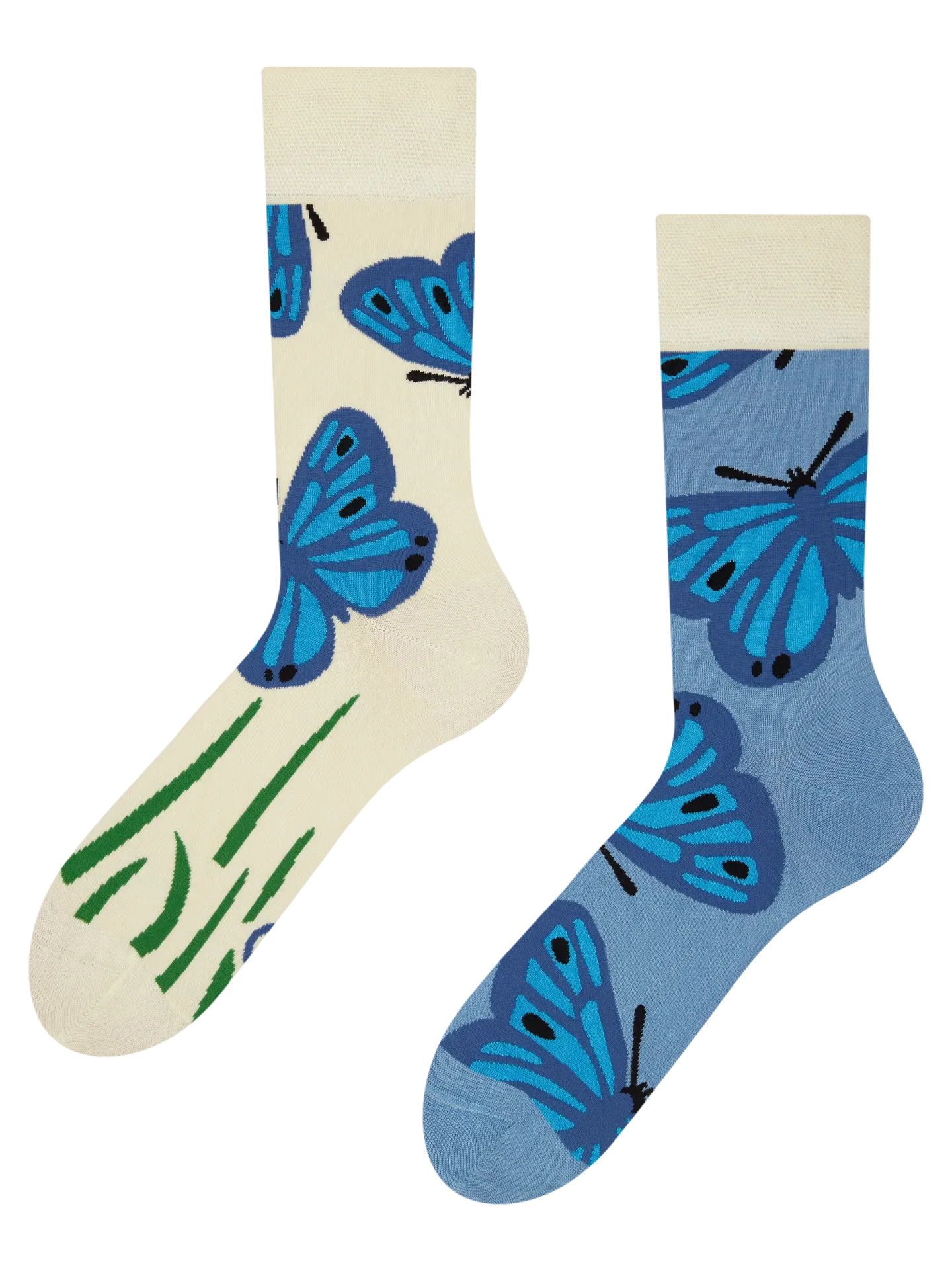Calcetines alegres de bambú Mariposa azul