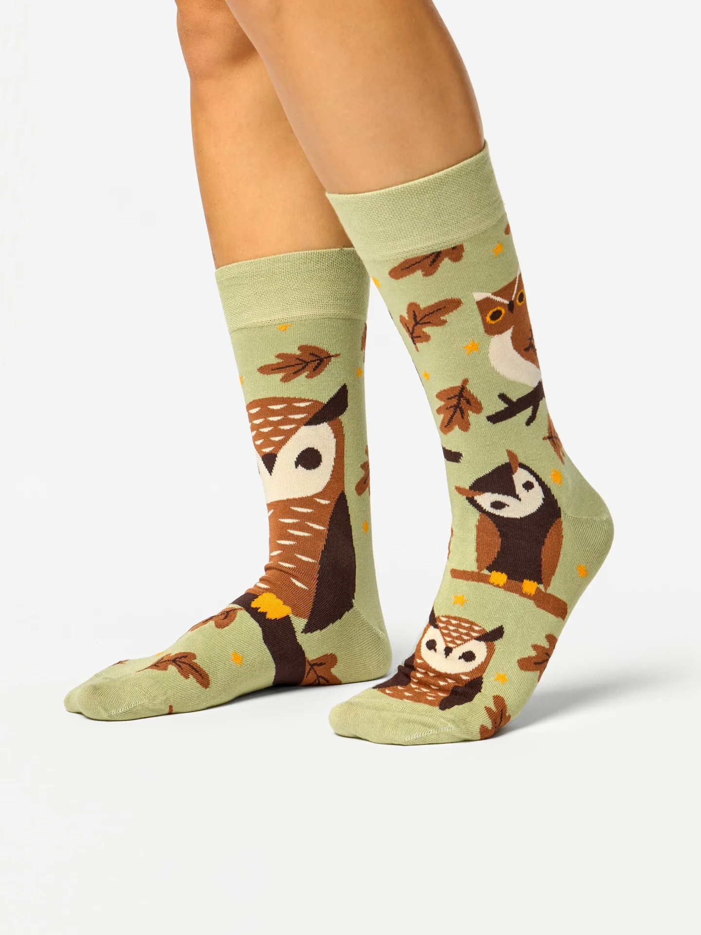 Calcetines alegres de bambú Búho marrón - Image 3