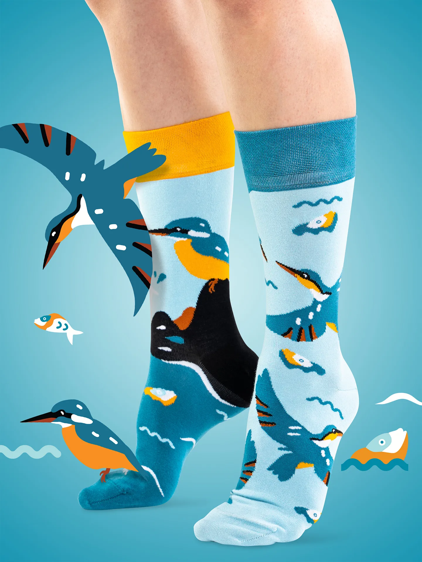 Calcetines alegres de bambú Martín pescador - Image 2