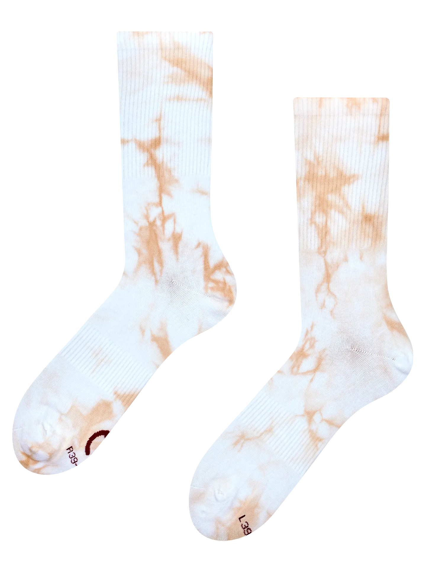 Calcetines acanalados Beige efecto desteñido