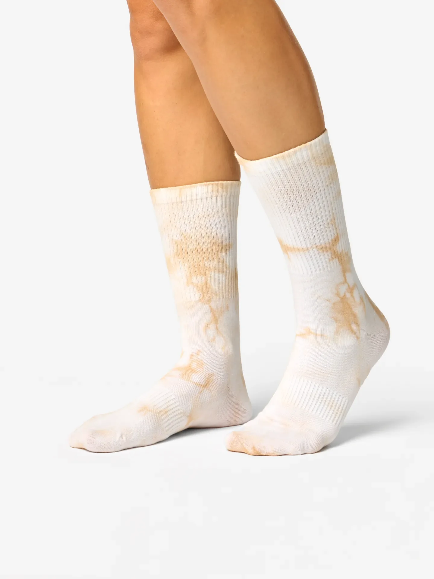 Calcetines acanalados Beige efecto desteñido - Image 2