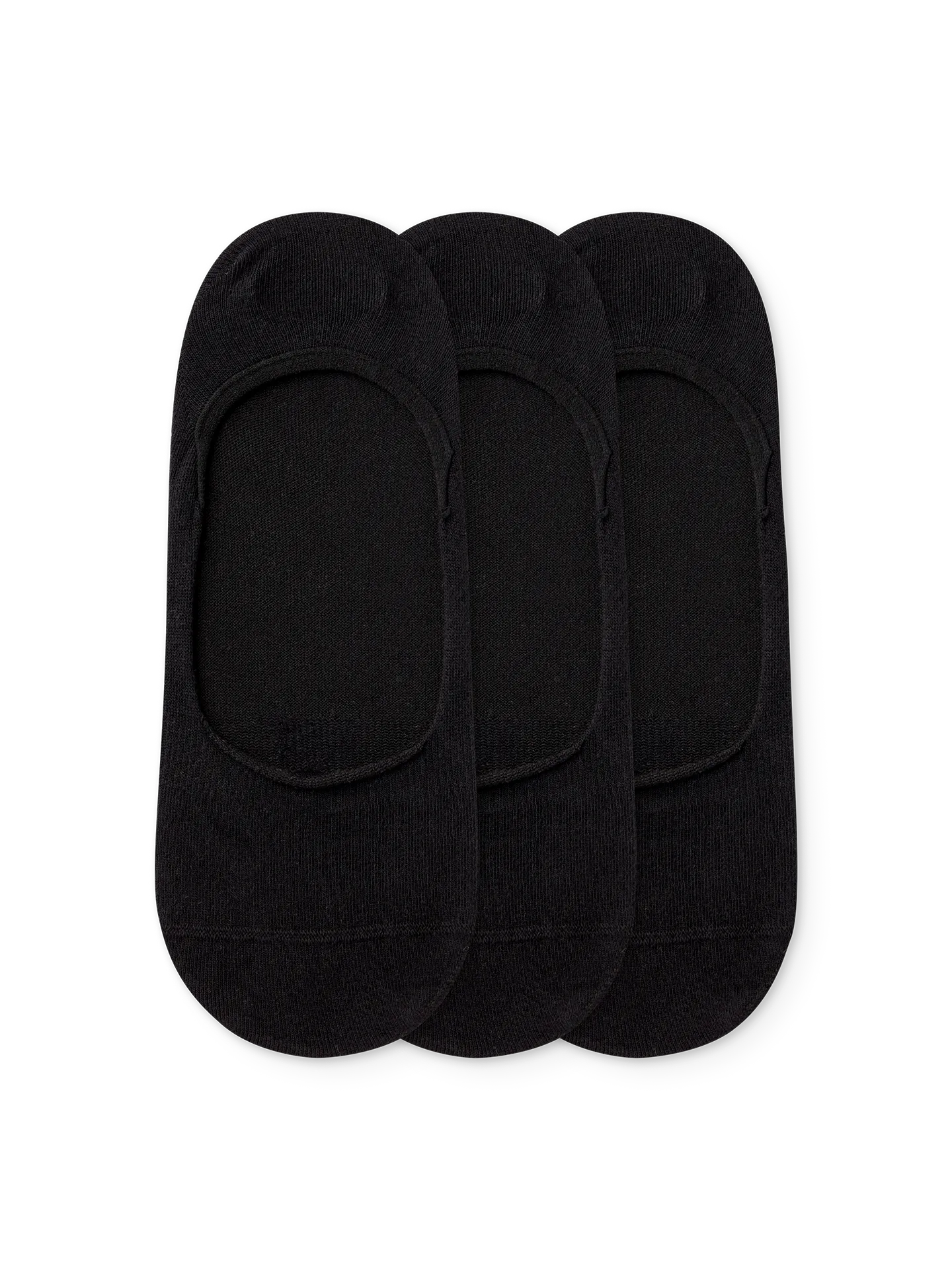 Calcetines invisibles de algodón, 3 paq. Negro clásico