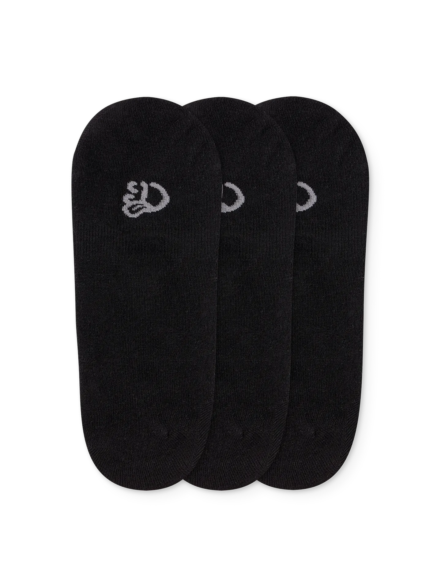 Calcetines invisibles de algodón, 3 paq. Negro clásico - Image 2