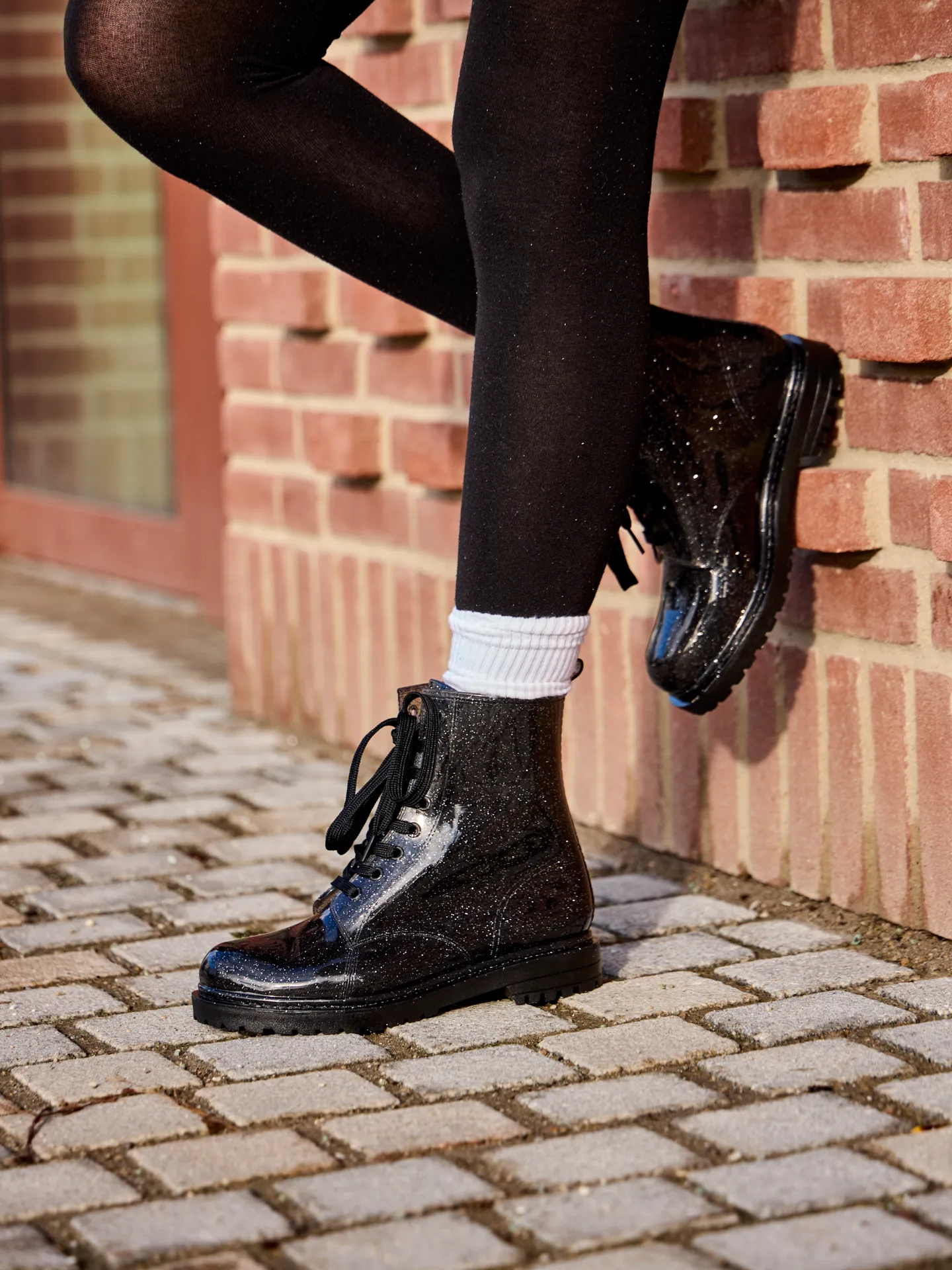 Botas de agua para mujer Negro purpurina - Image 6