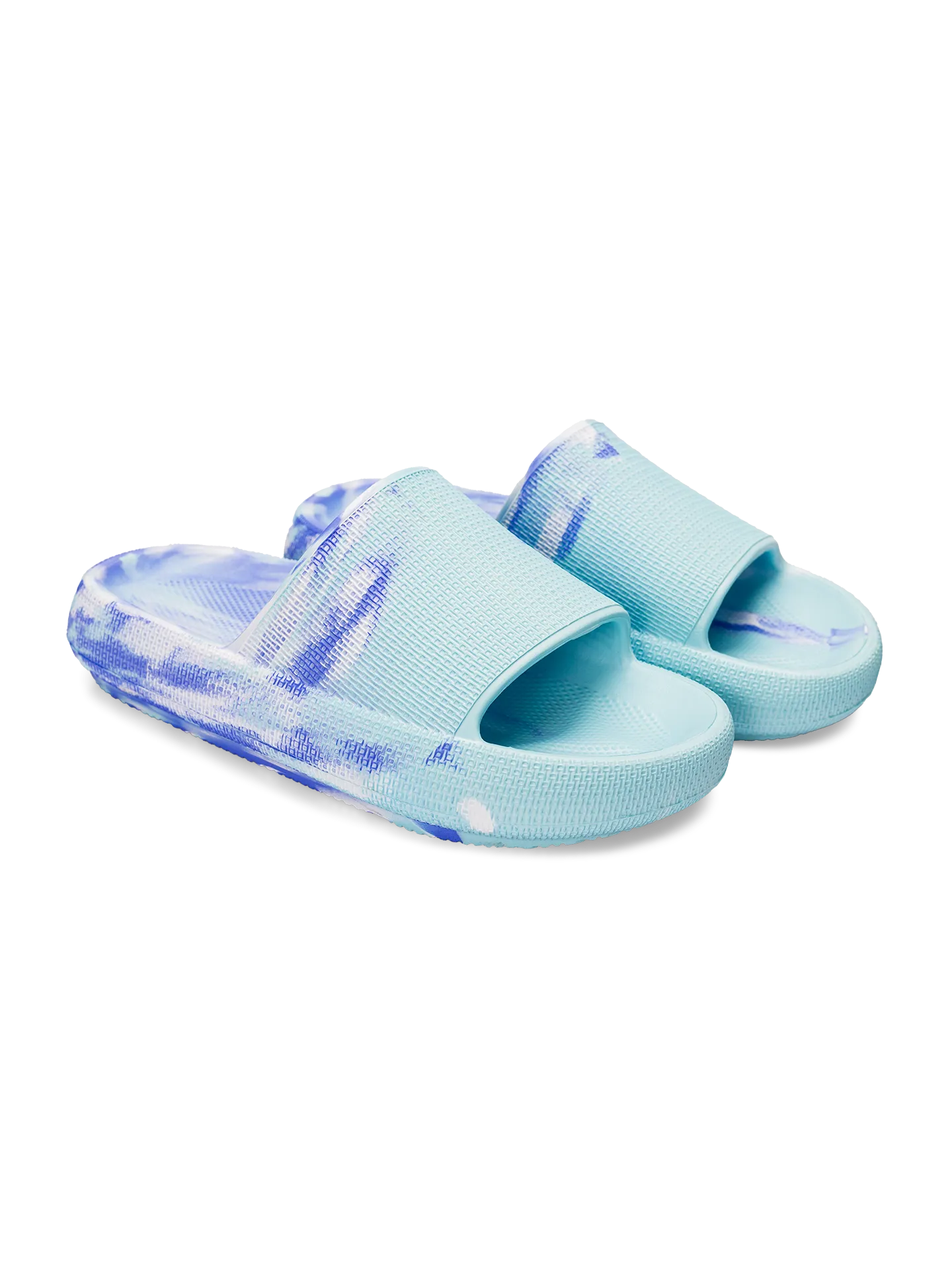 Chanclas con plataforma para mujer, azul marmolado - Image 2