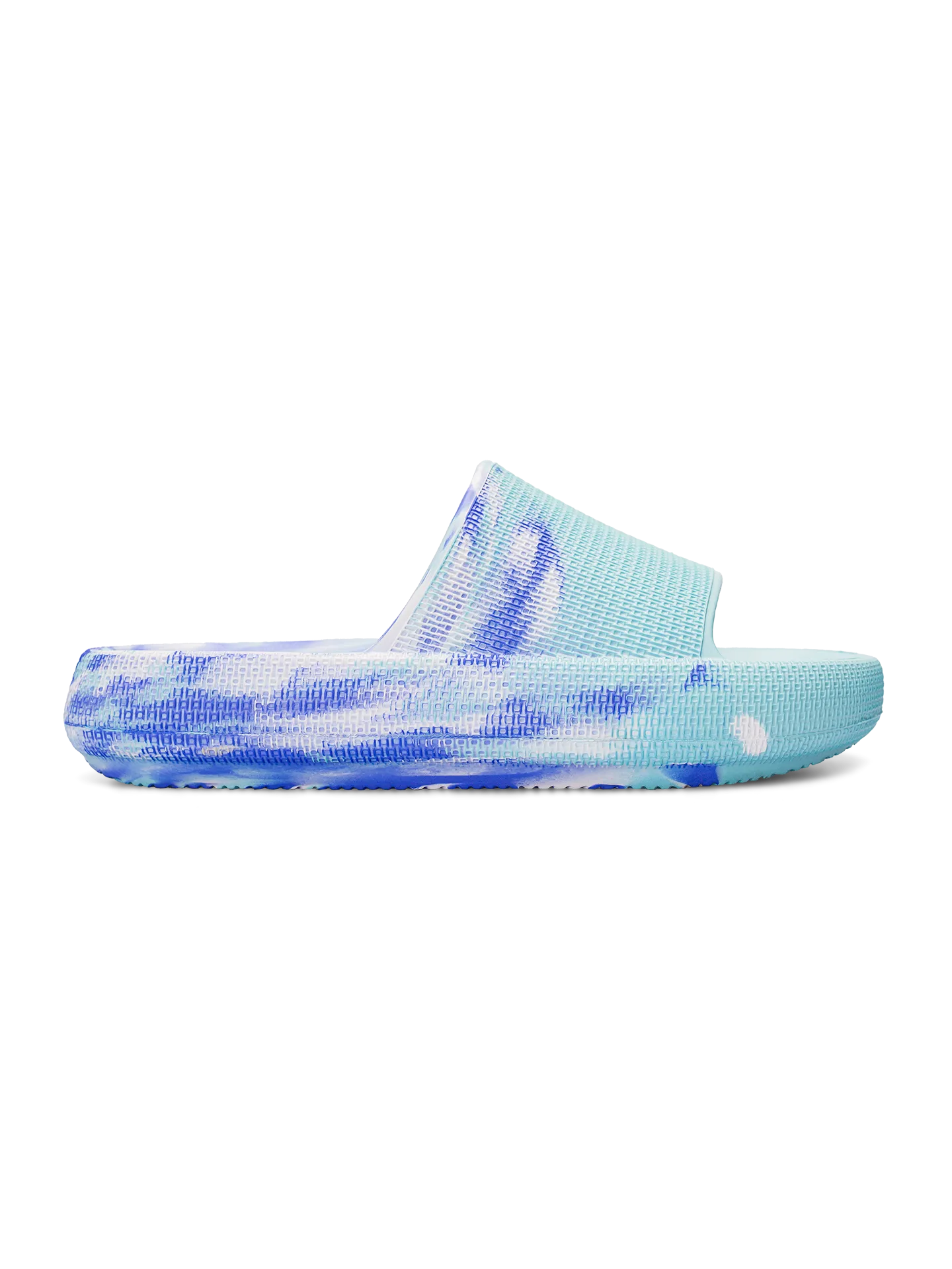 Chanclas con plataforma para mujer, azul marmolado - Image 3