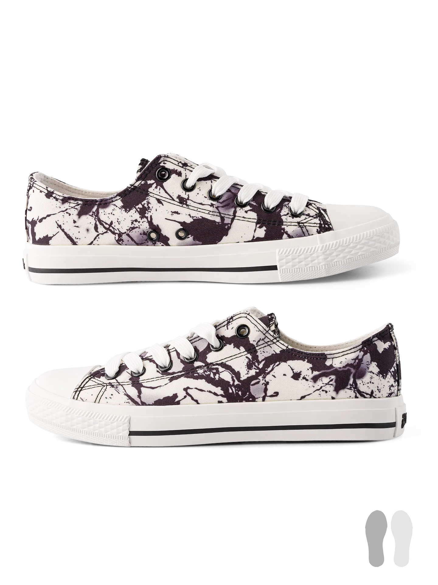Zapatillas de lona alegres Manchas en blanco y negro - Image 3