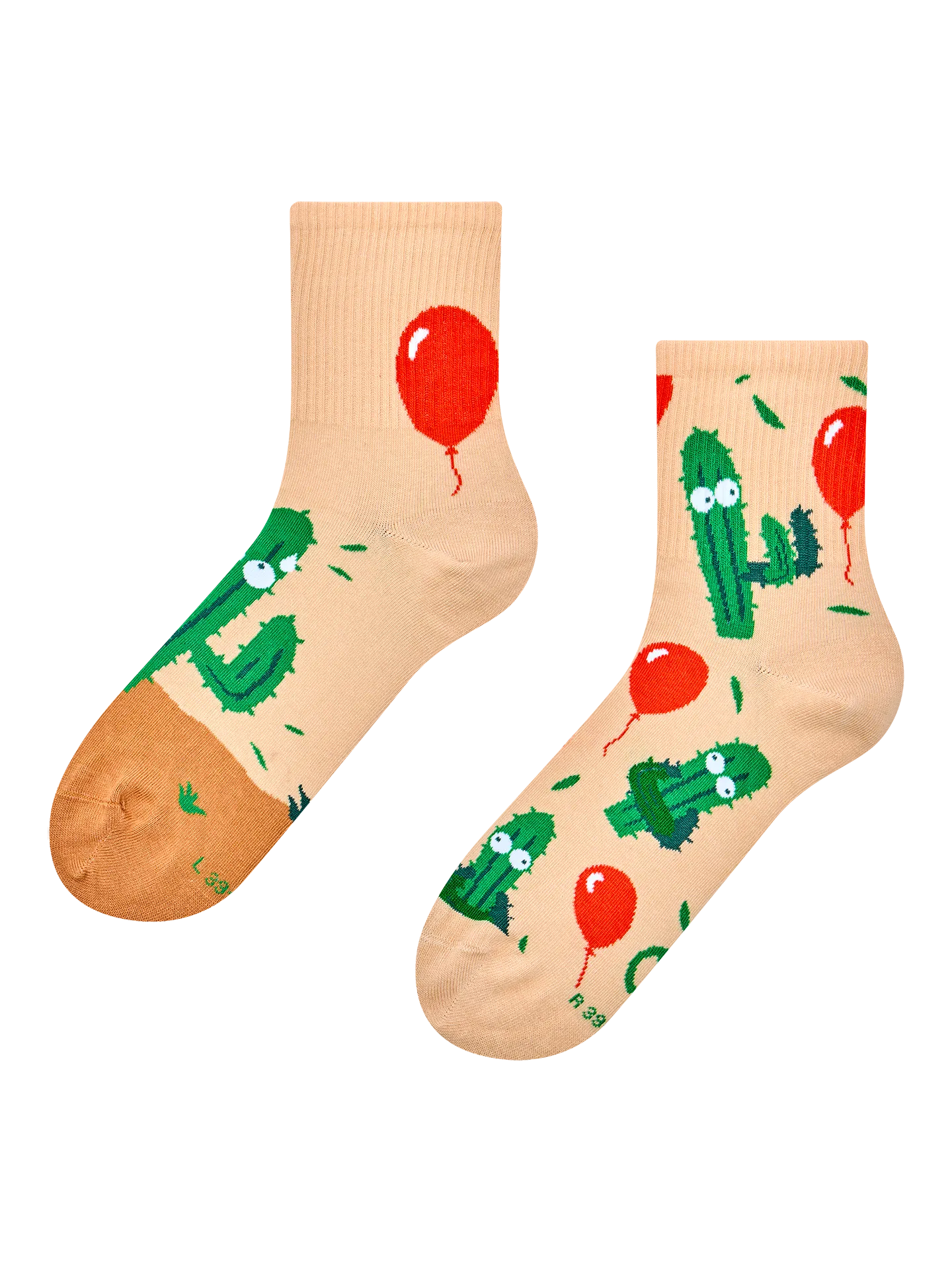 Calcetines de deporte alegres Cactus y globo