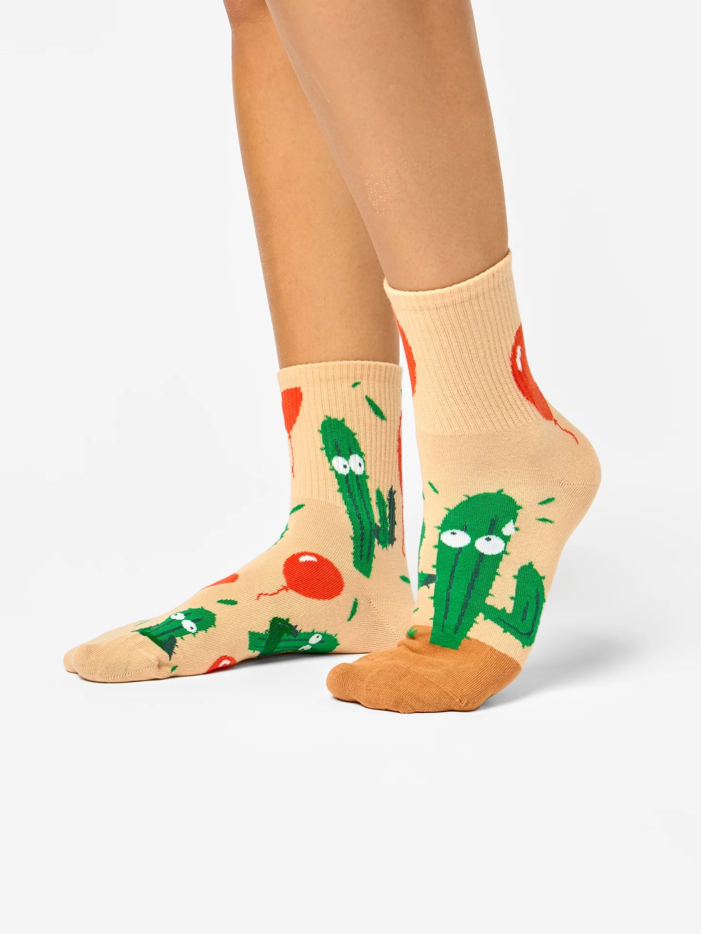 Calcetines de deporte alegres Cactus y globo - Image 3