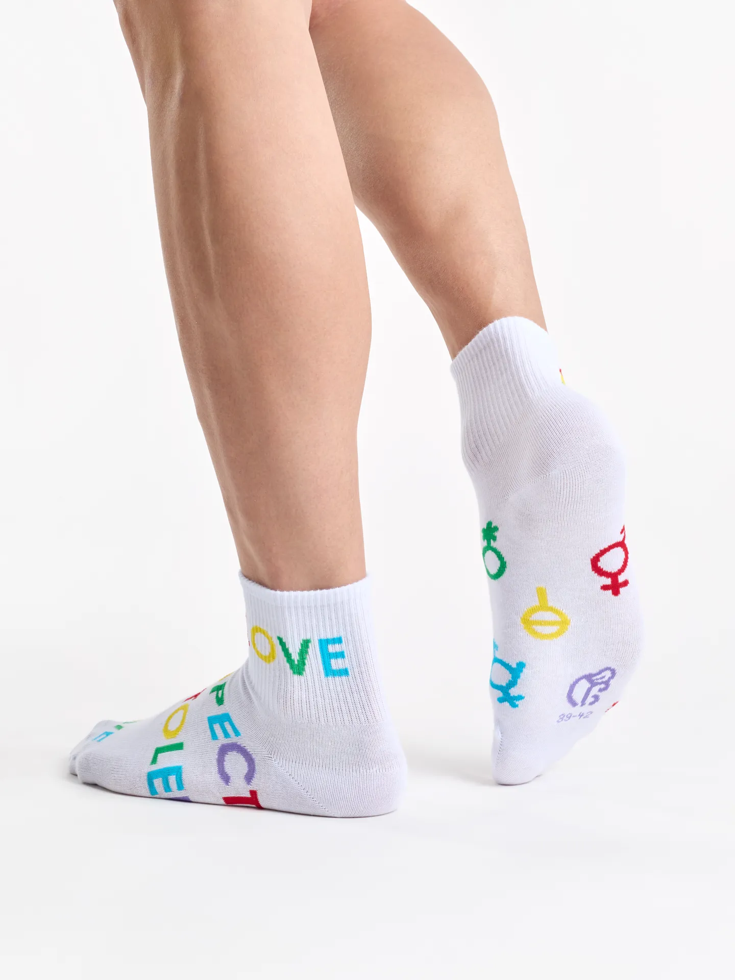 Calcetines de deporte alegres Amor y respeto - Image 3