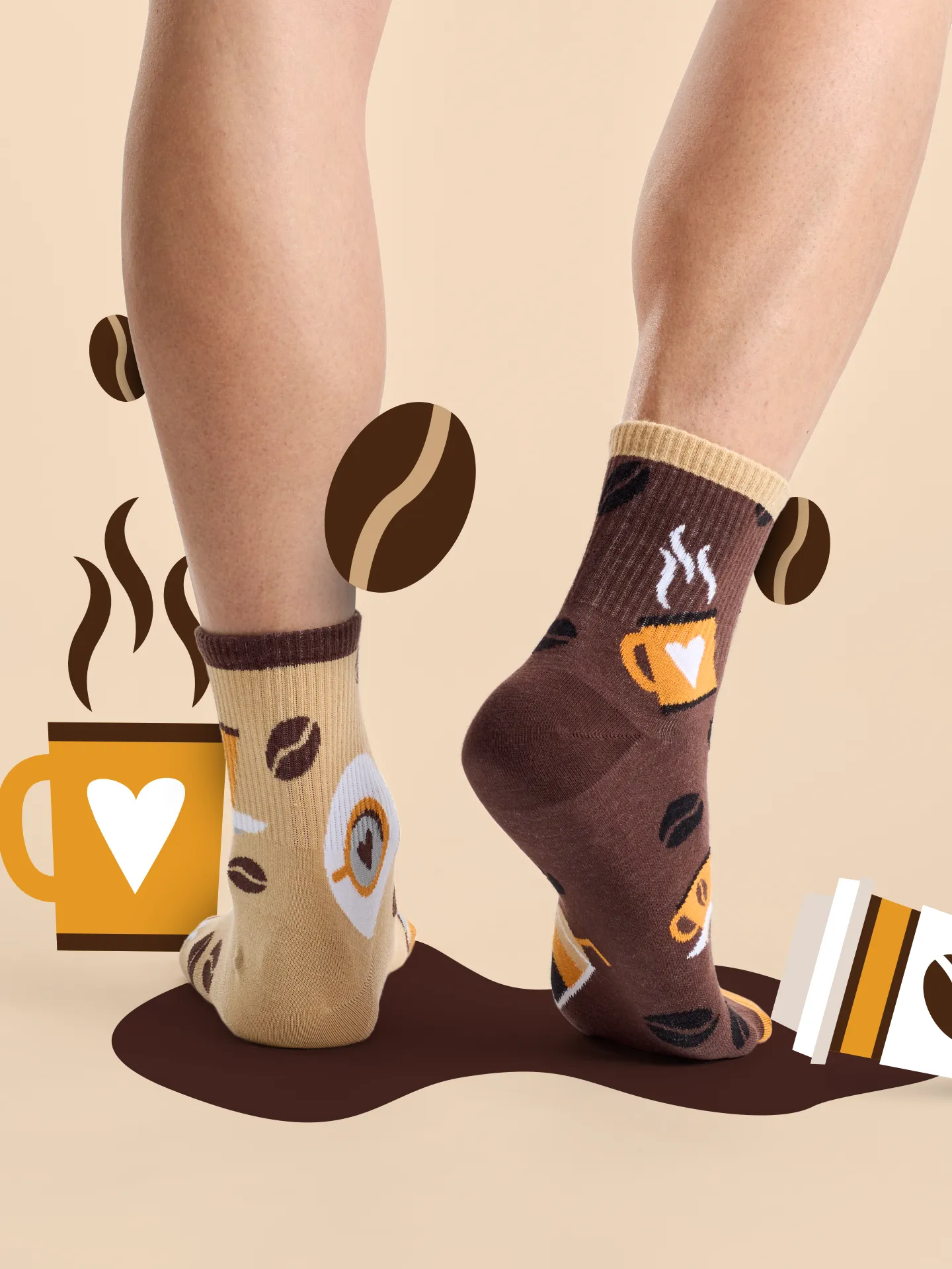 Calcetines de deporte alegres El café de la mañana - Image 4
