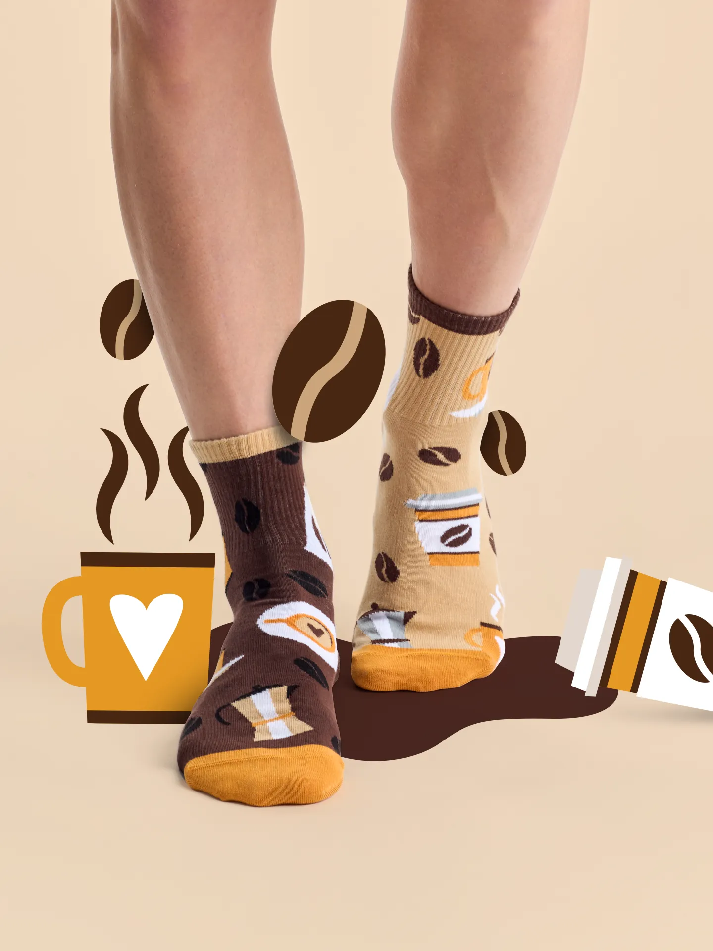 Calcetines de deporte alegres El café de la mañana - Image 5