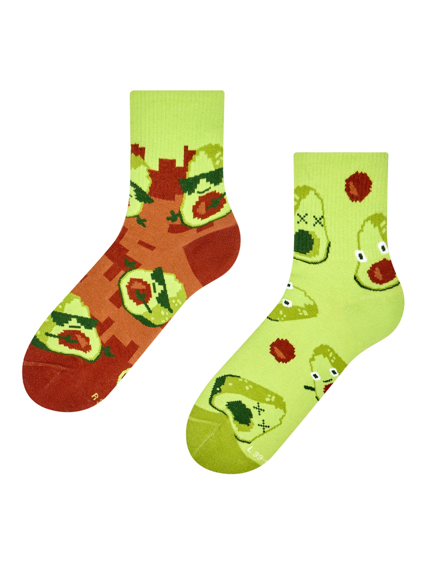 Calcetines de deporte alegres Aguacate pixelado
