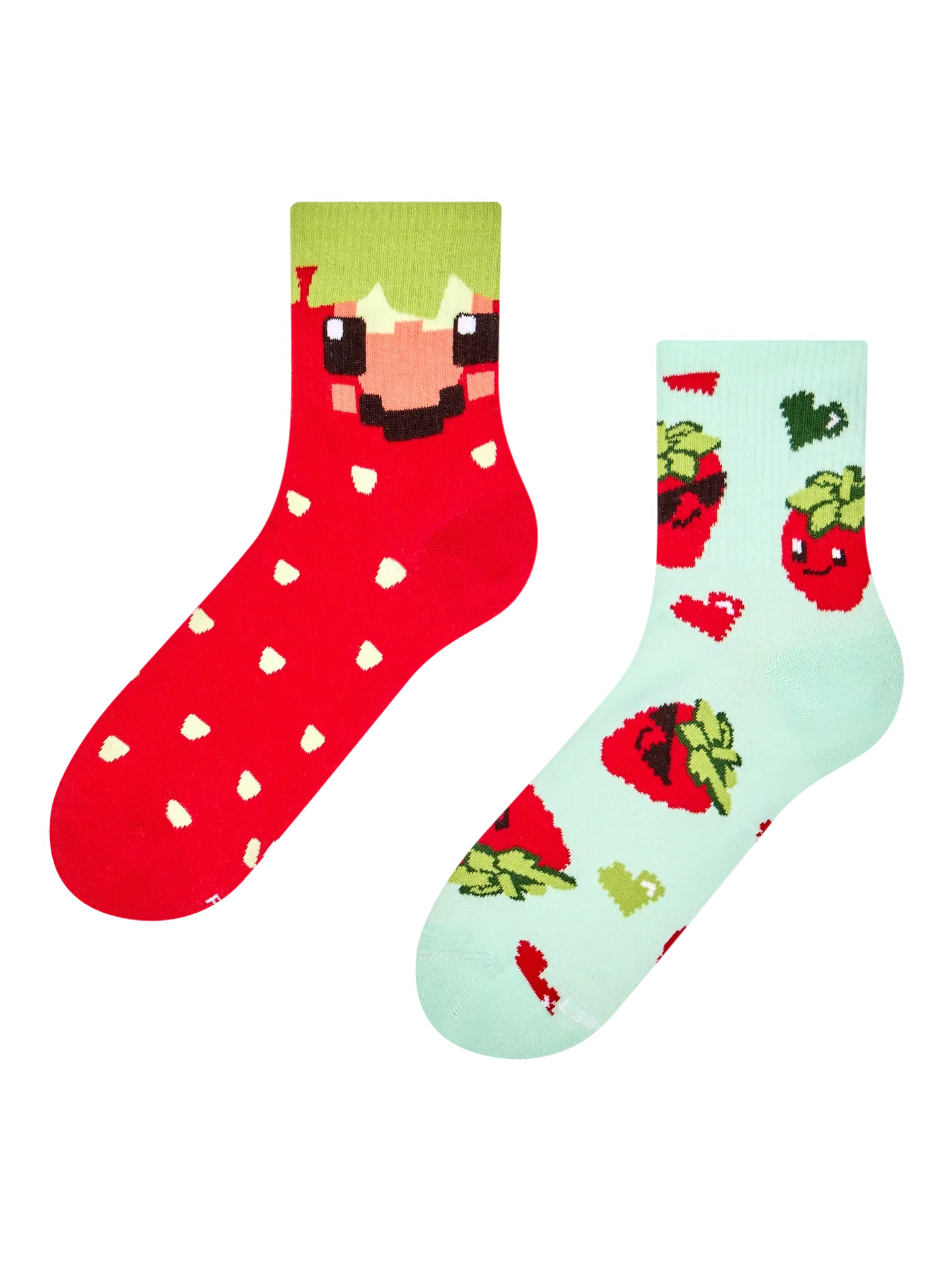 Calcetines de deporte alegres Fresas pixeladas