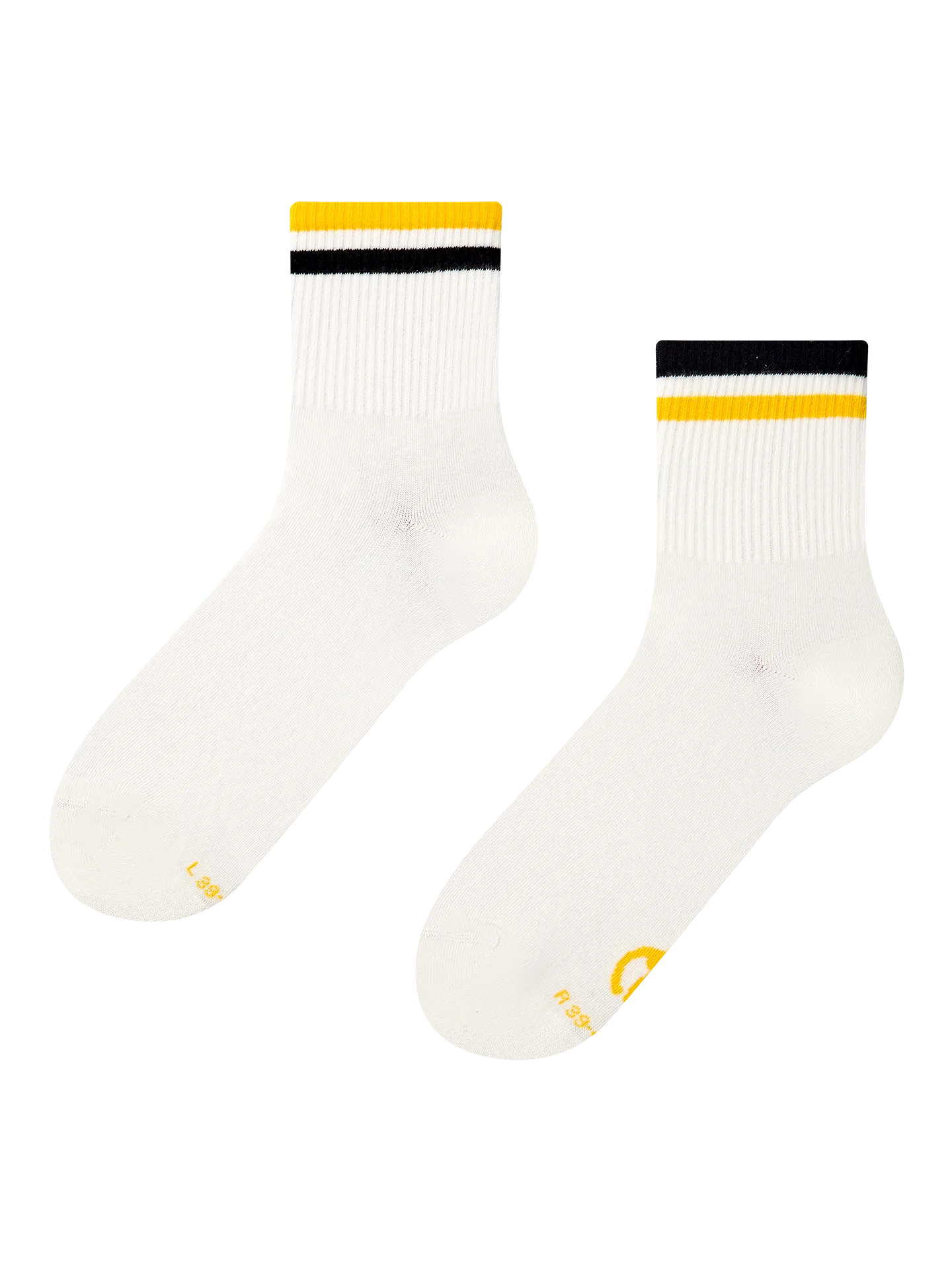 Calcetines de deporte Rayas amarillas y blancas