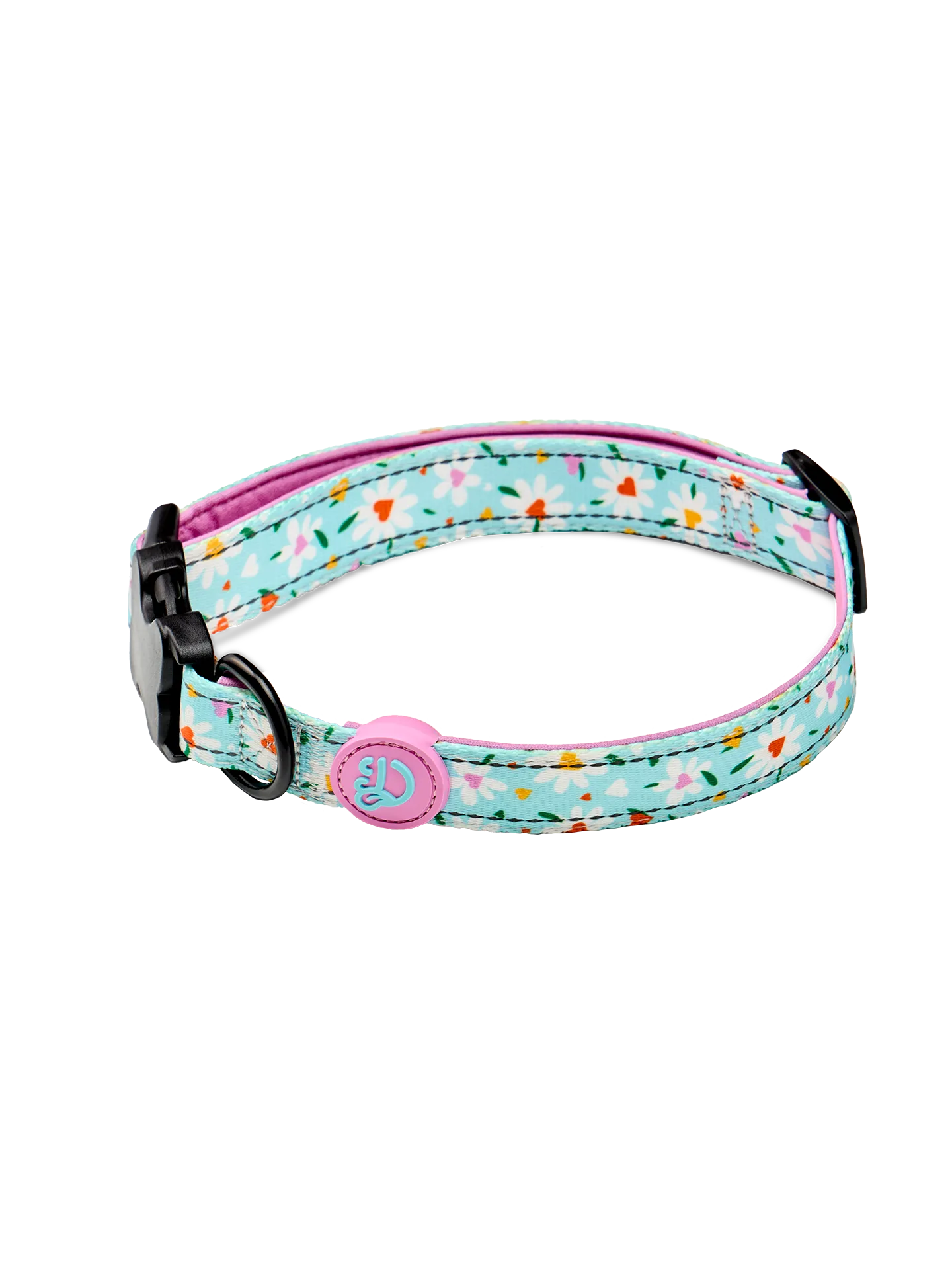 Collar para perro Corazones y margaritas