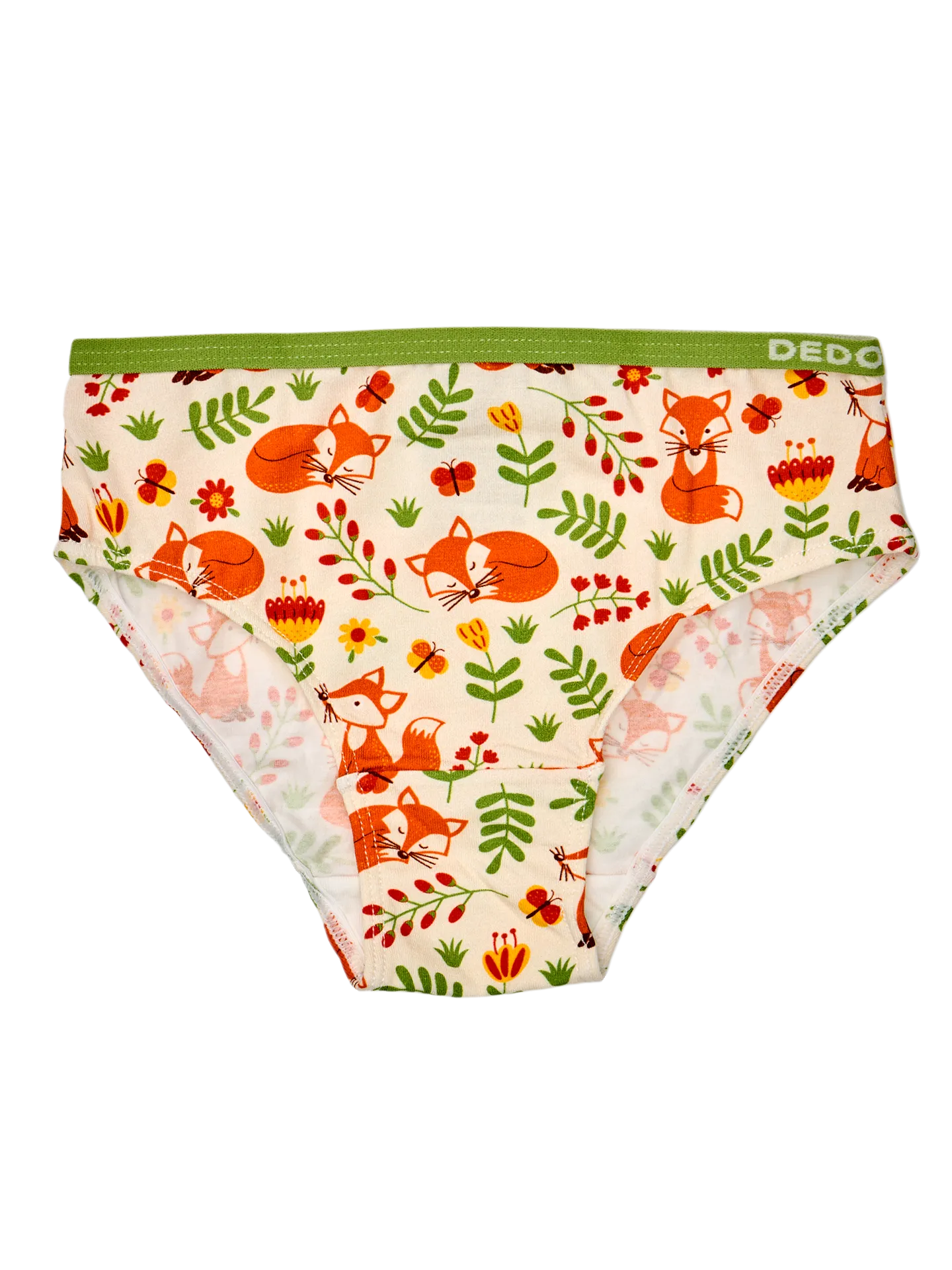 Bragas alegres para niña Zorro y mariposas