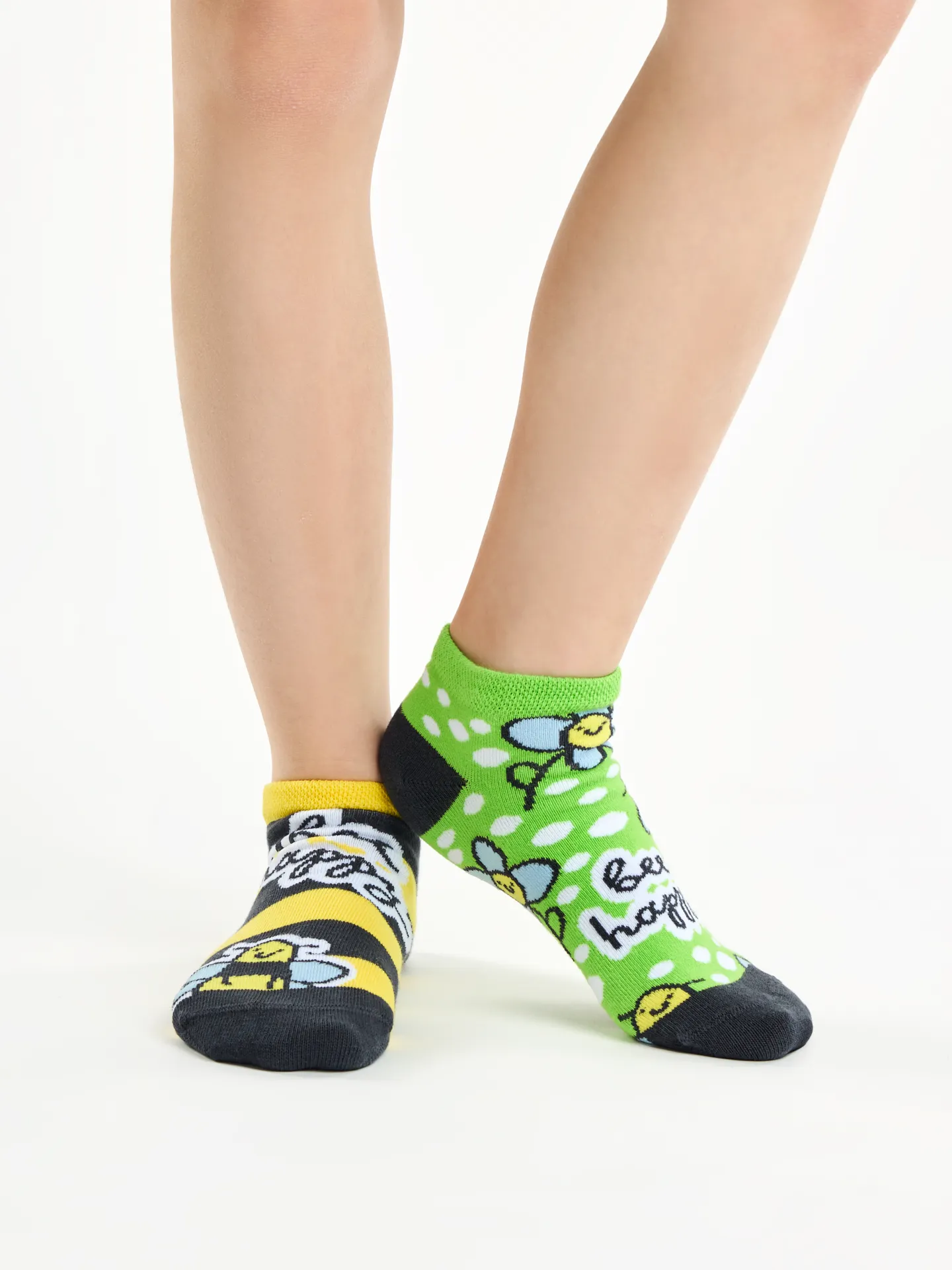 Calcetines tobilleros alegres para niños Abeja feliz - Image 2