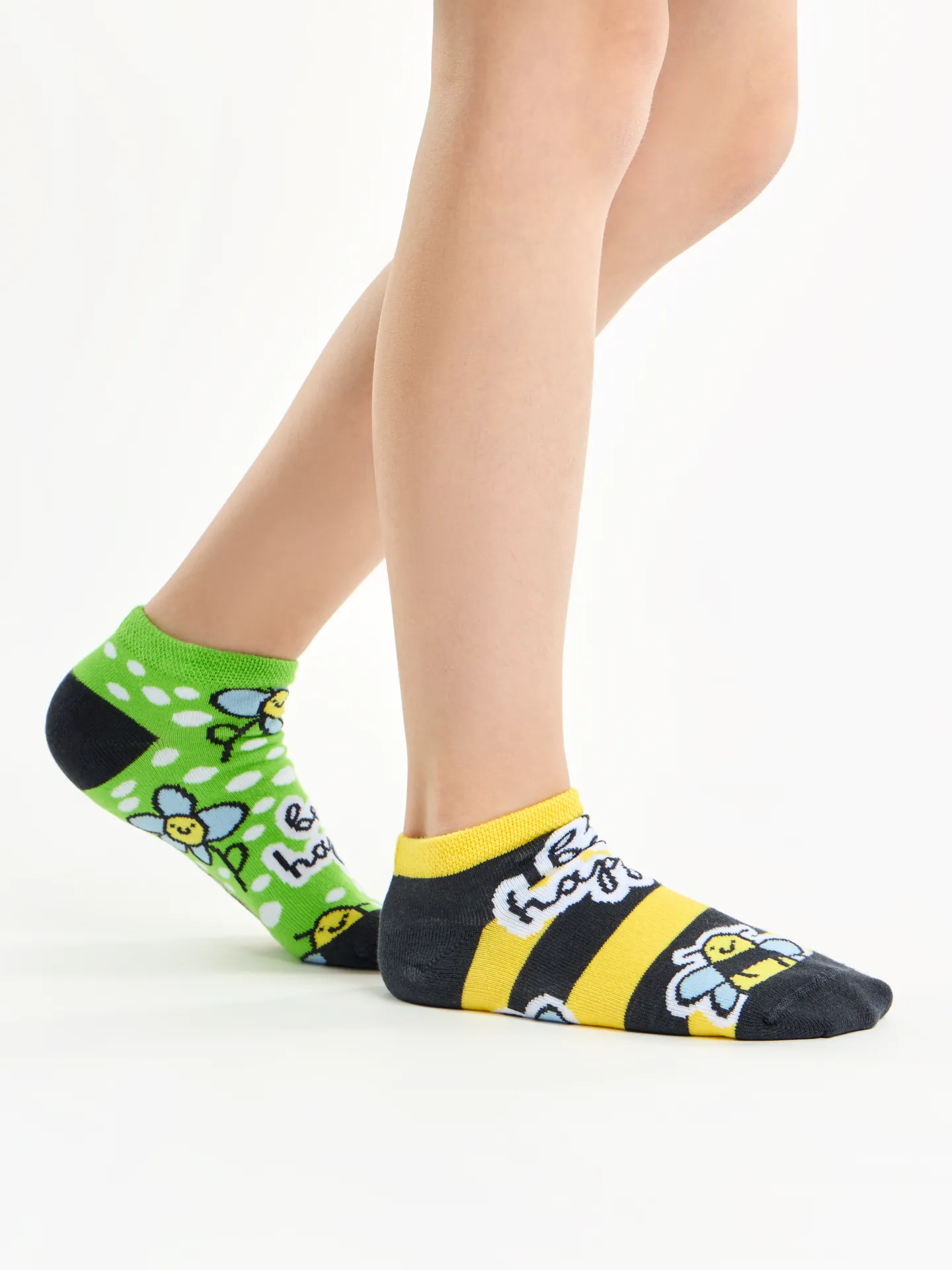 Calcetines tobilleros alegres para niños Abeja feliz - Image 3