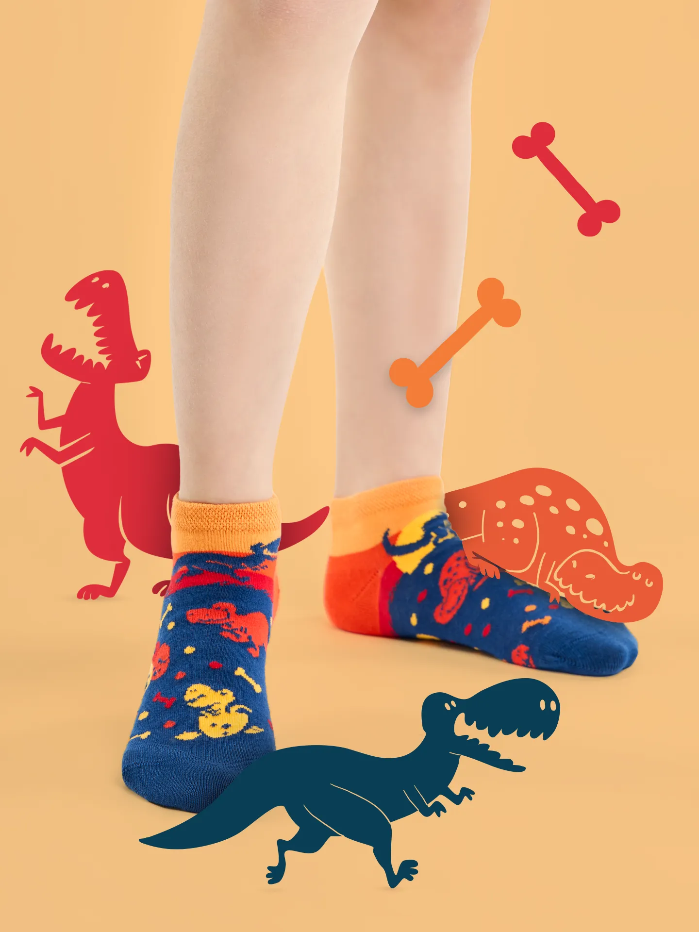 Calcetines tobilleros alegres para niños Mundo de dinosaurios - Image 4