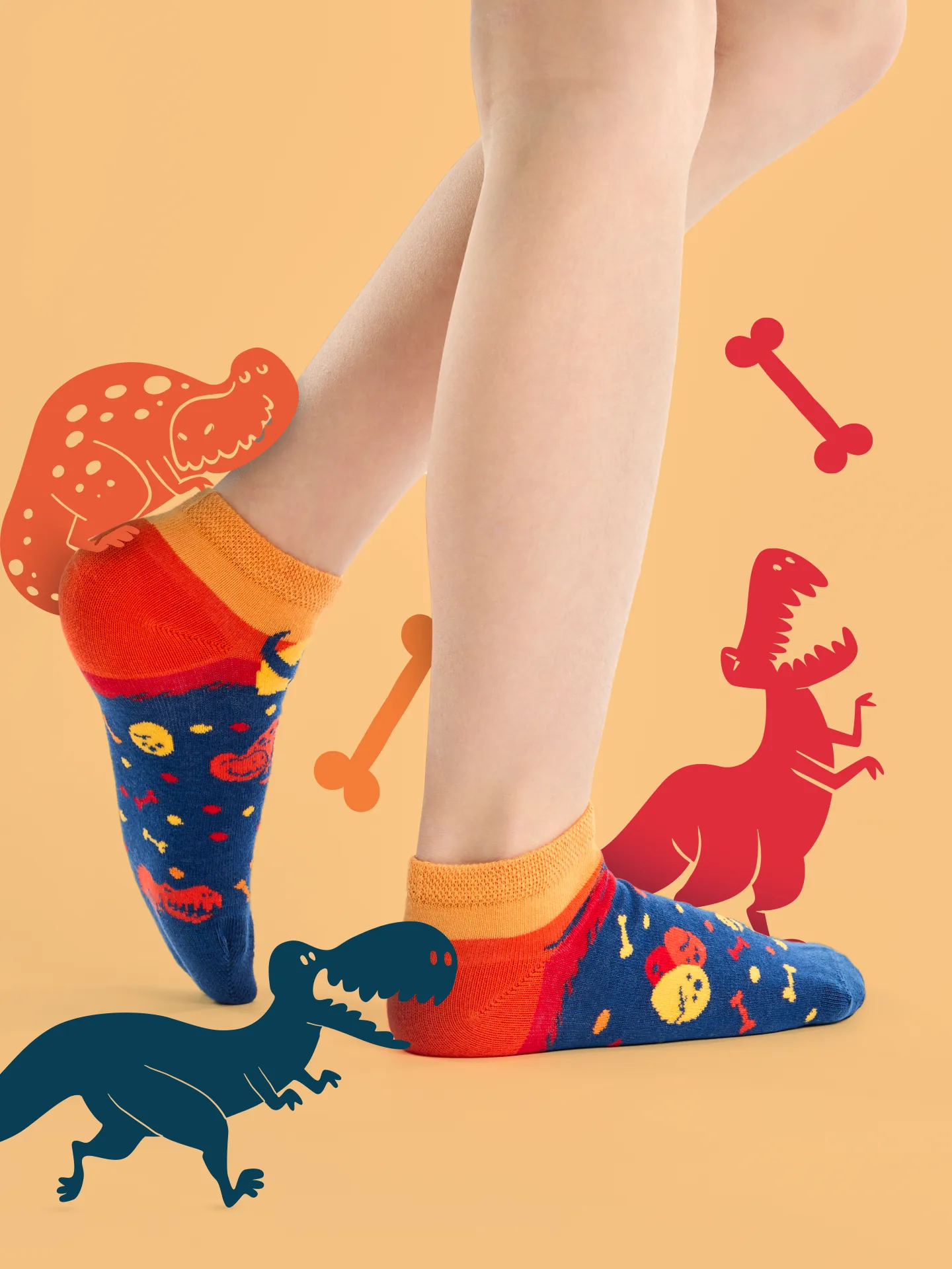 Calcetines tobilleros alegres para niños Mundo de dinosaurios - Image 5