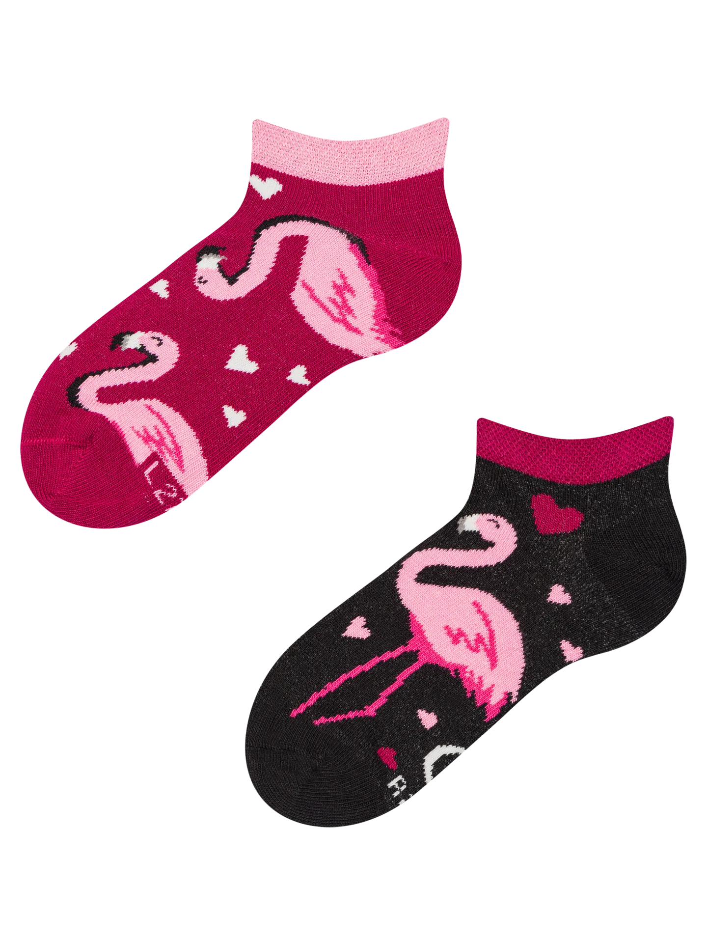 Calcetines infantiles tobilleros alegres Flamencos y corazones