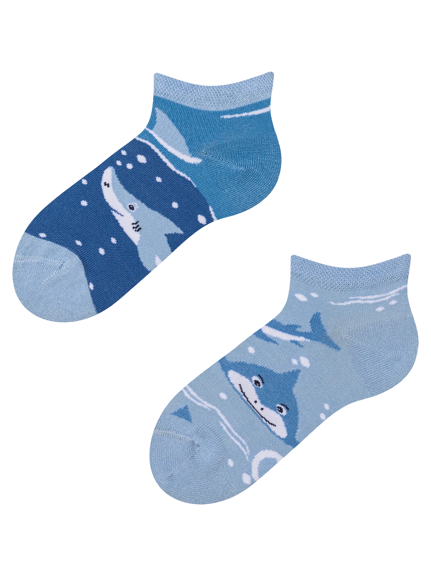 Calcetines tobilleros alegres para niños Tiburón gris