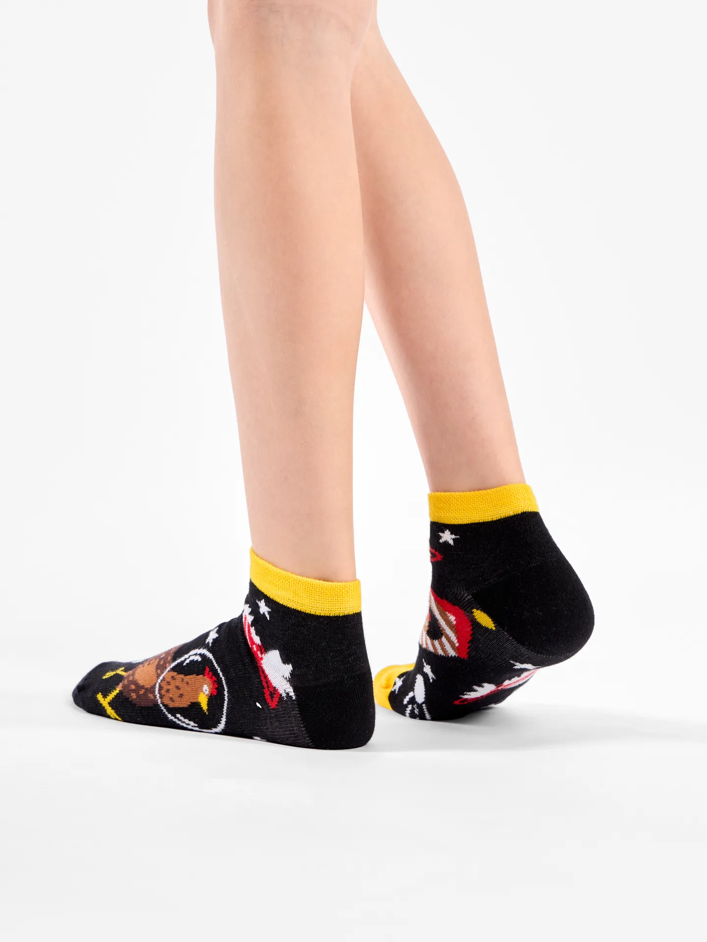 Calcetines tobilleros alegres para niños Gallina astronauta - Image 3