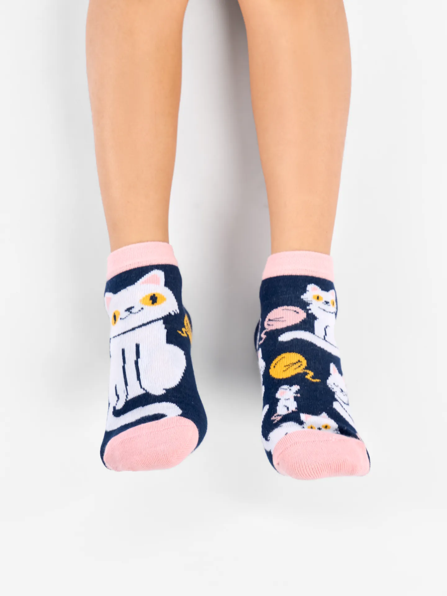 Calcetines tobilleros alegres para niños Gatito juguetón - Image 2