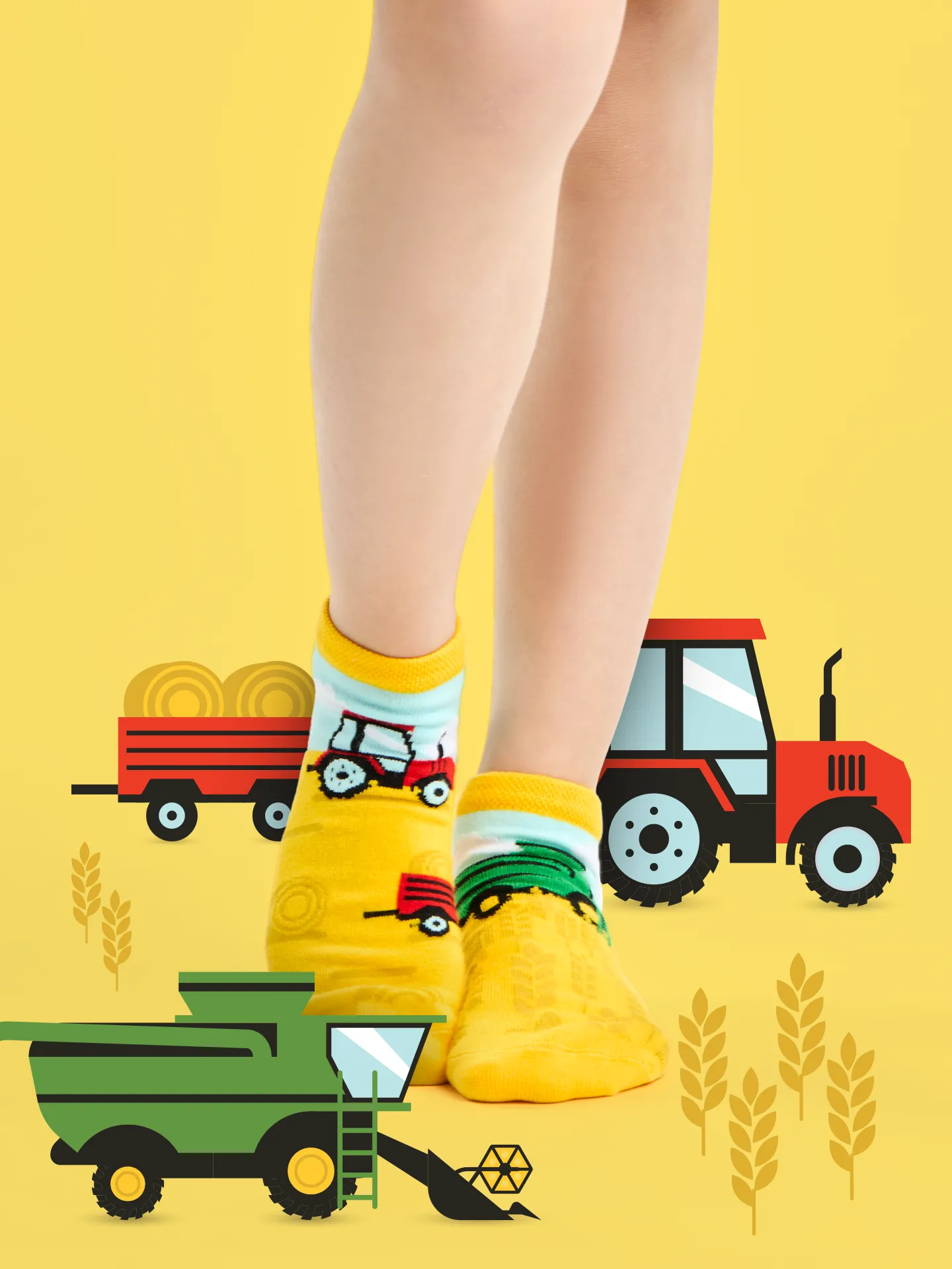 Calcetines tobilleros alegres para niños Tractor - Image 4