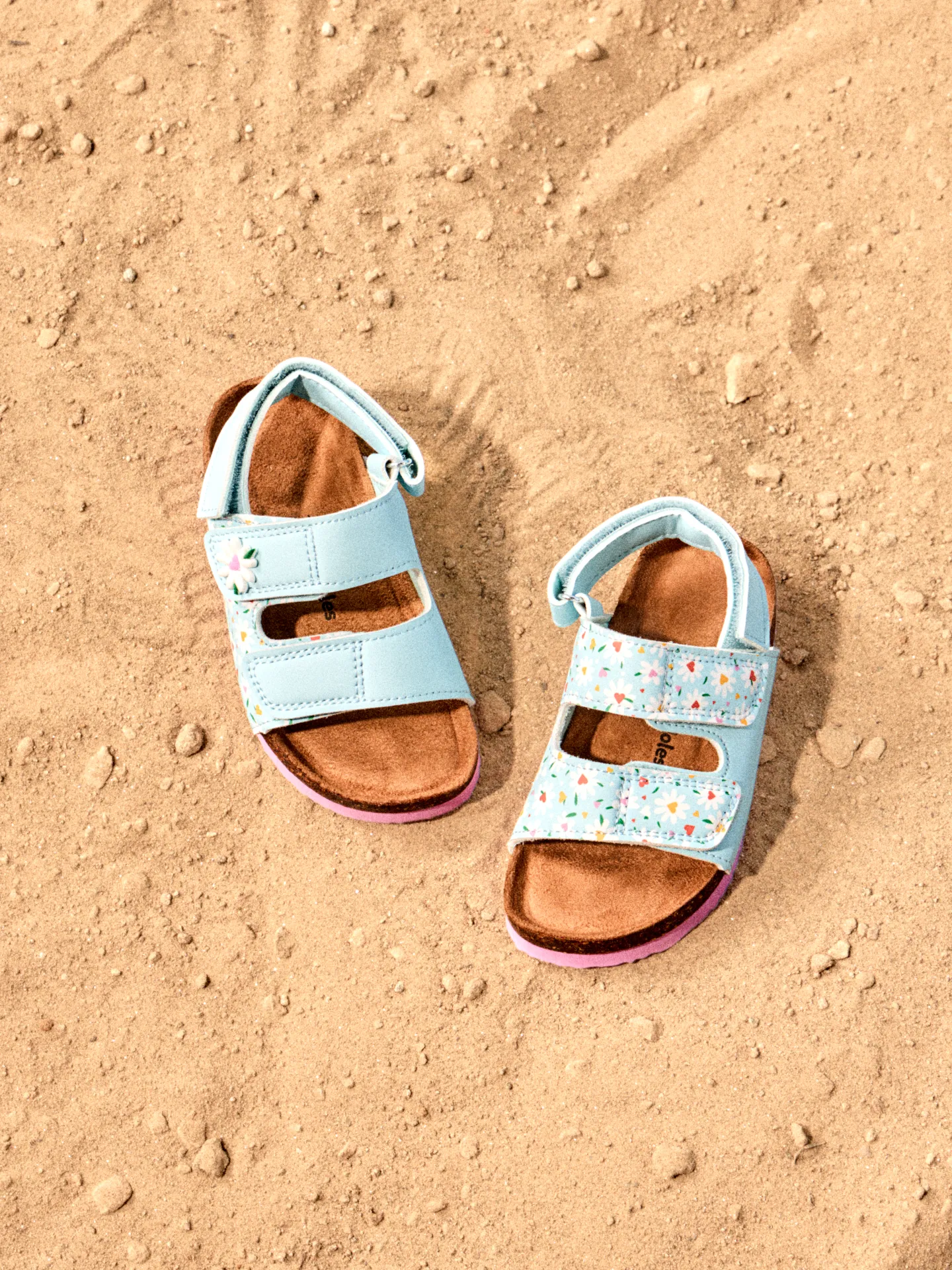 Sandalias infantiles con suela de corcho Corazones y margaritas - Image 3