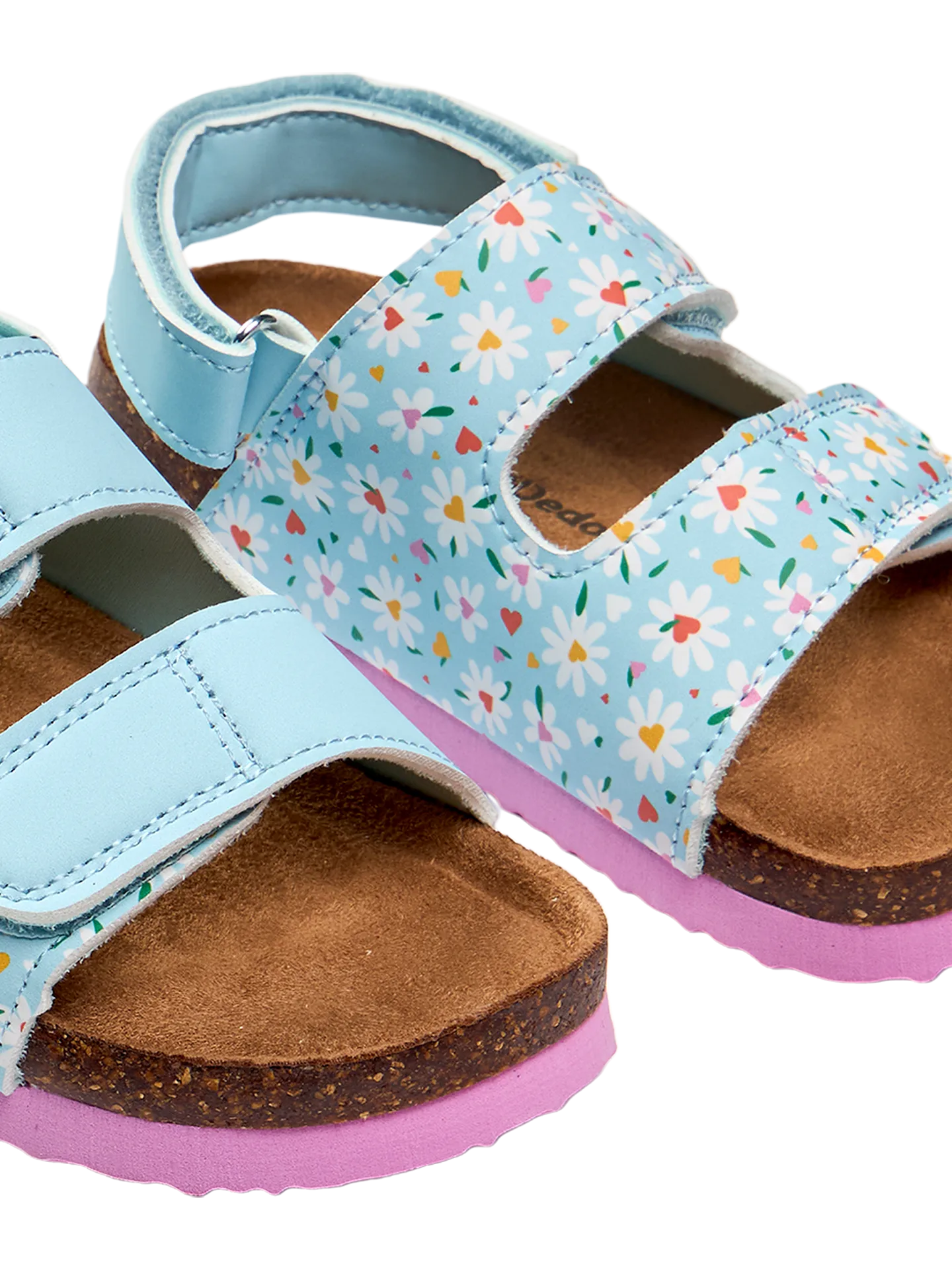Sandalias infantiles con suela de corcho Corazones y margaritas - Image 4
