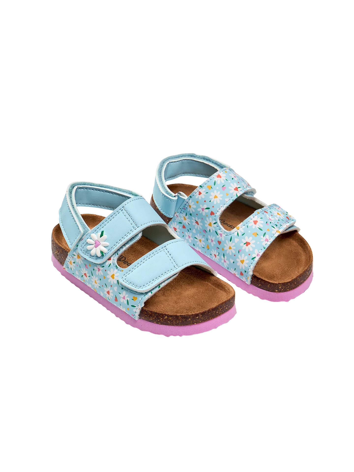 Sandalias infantiles con suela de corcho Corazones y margaritas - Image 5