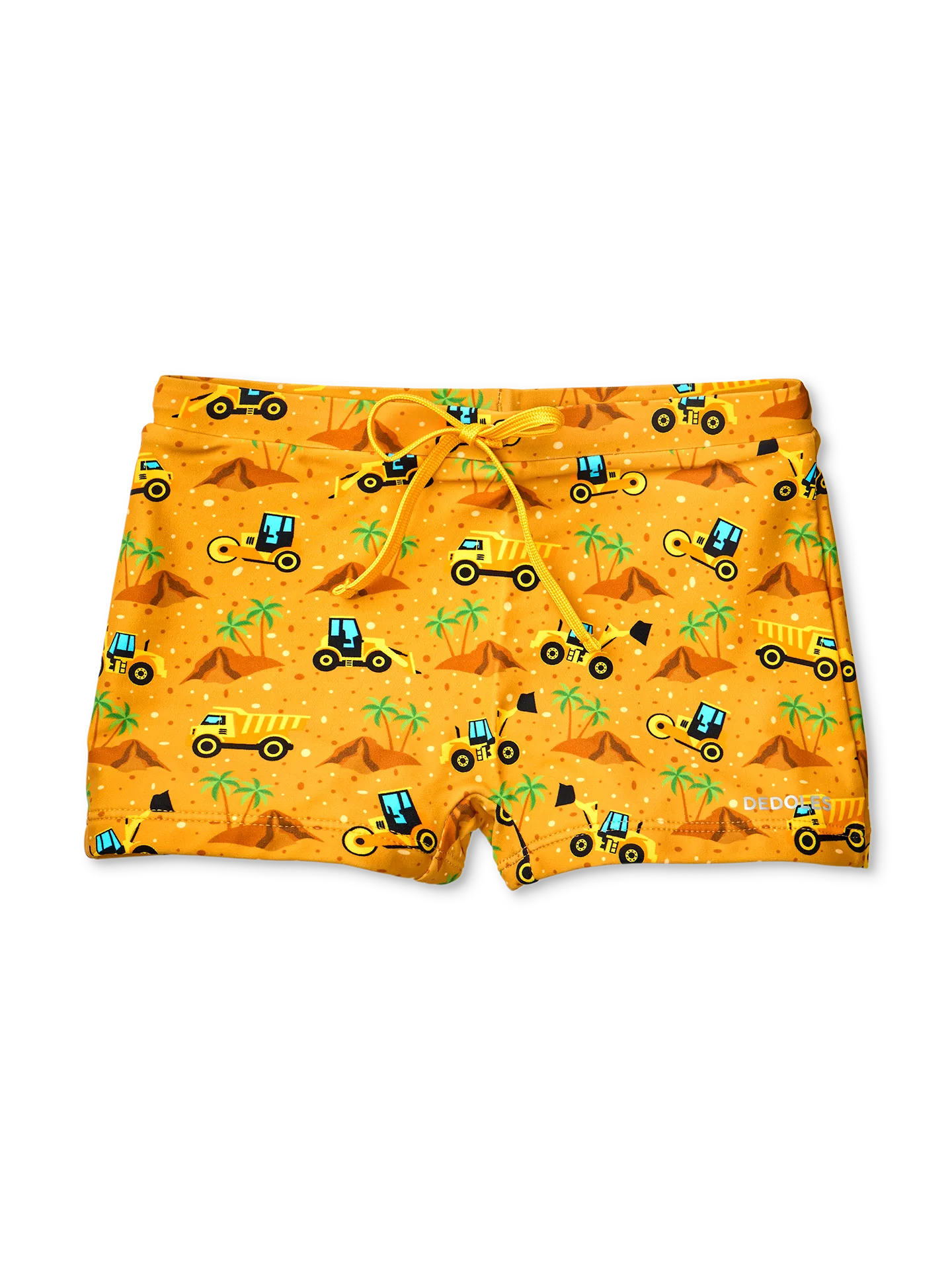 Bermudas alegres elásticas infantiles Excavadora en la playa