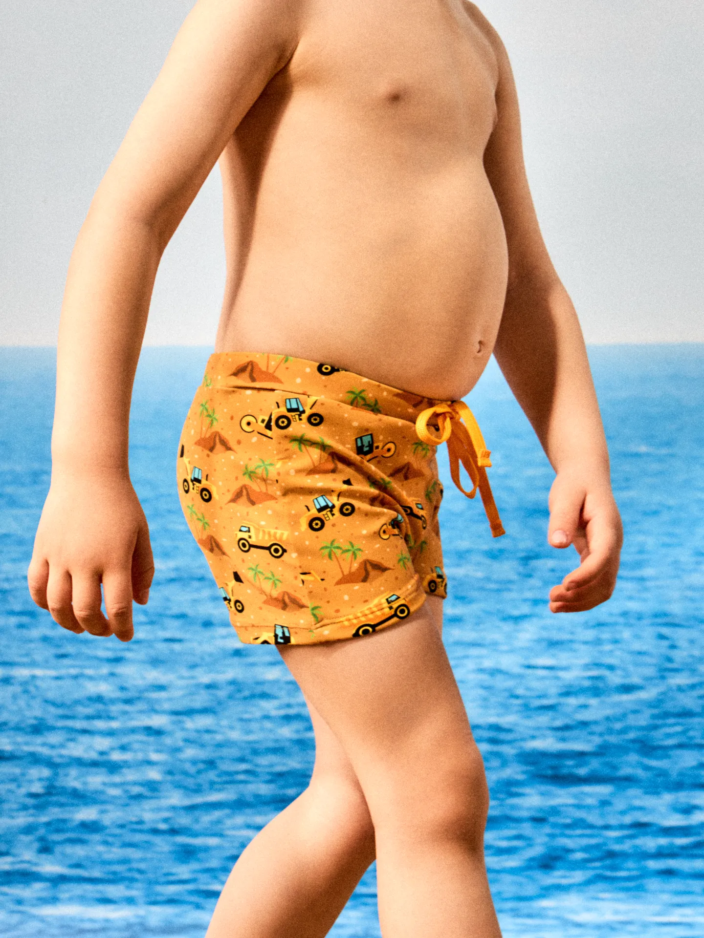 Bermudas alegres elásticas infantiles Excavadora en la playa - Image 4