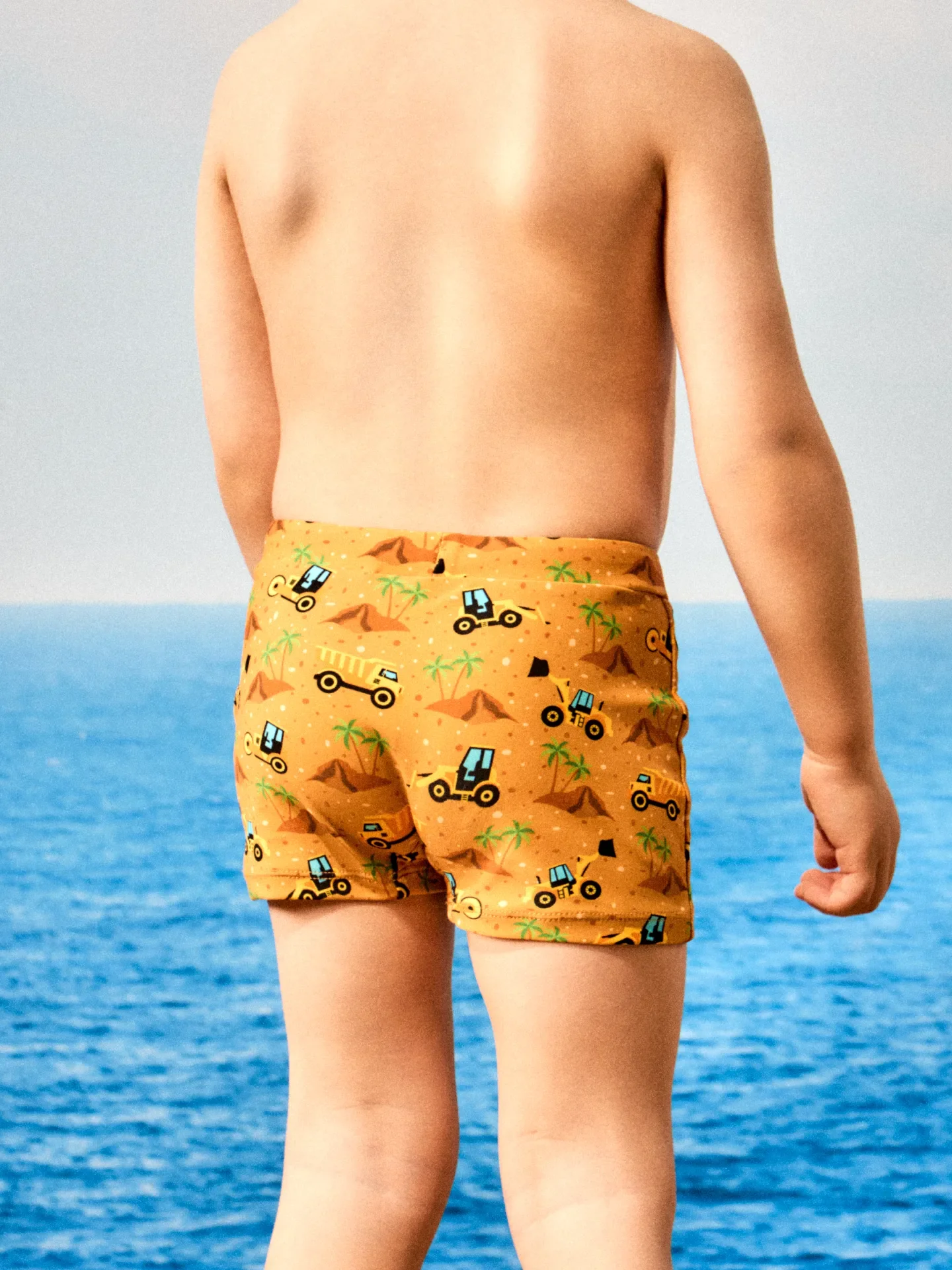 Bermudas alegres elásticas infantiles Excavadora en la playa - Image 5