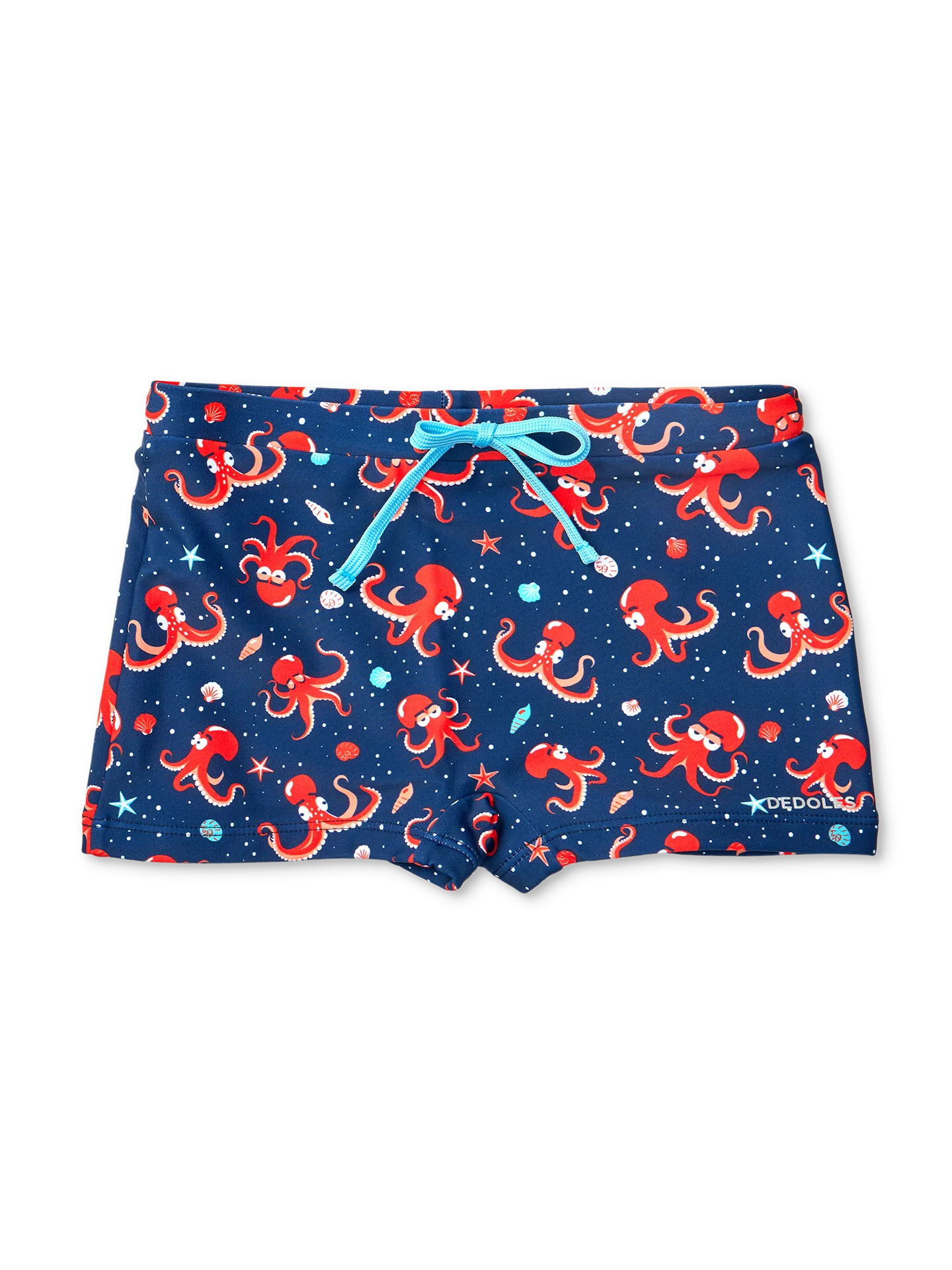 Bermudas alegres elásticas infantiles Pulpo rojo