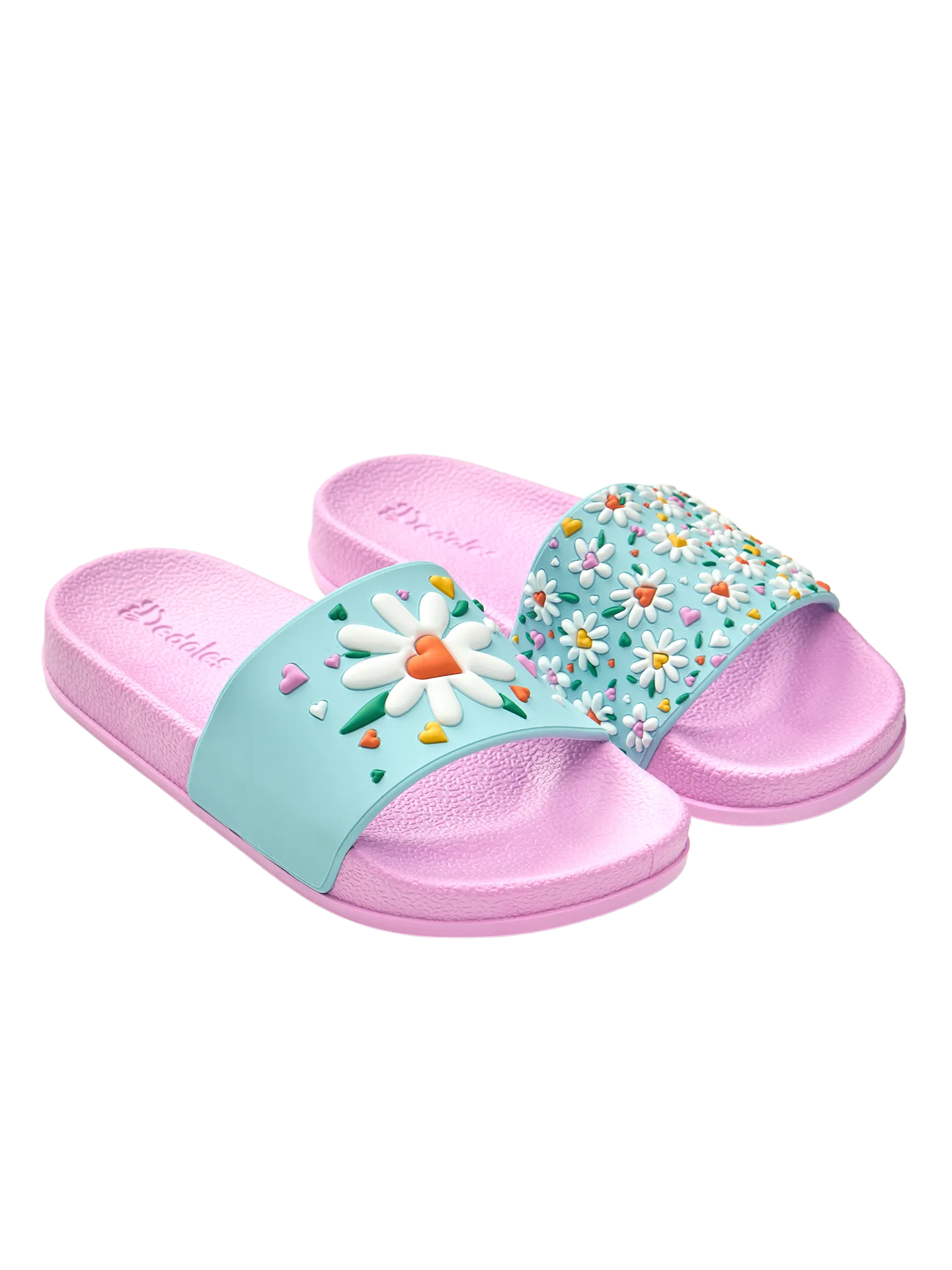 Chanclas infantiles alegres Corazones y margaritas - Image 3