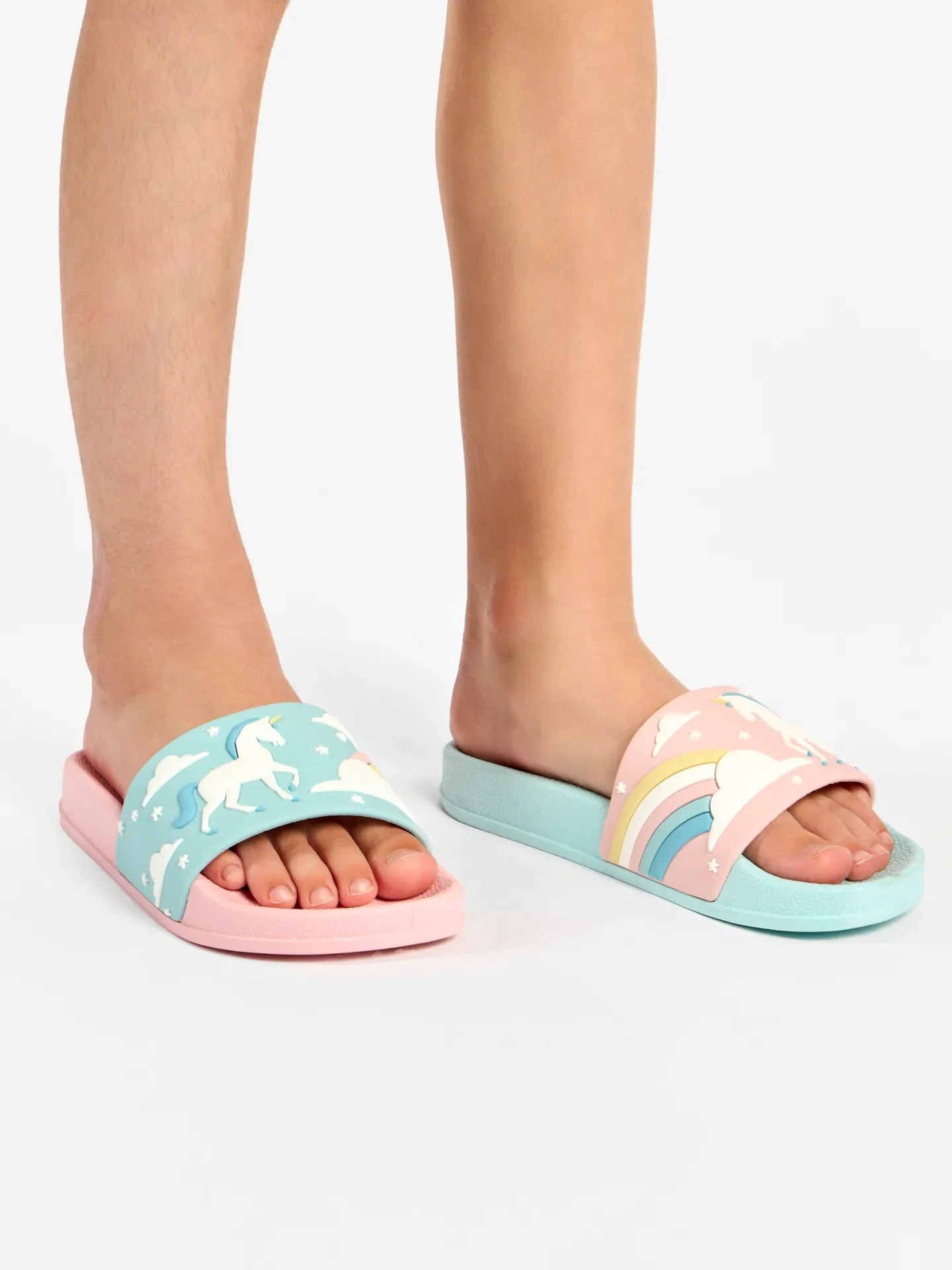 Chanclas infantiles alegres Unicornio y arco iris - Image 4