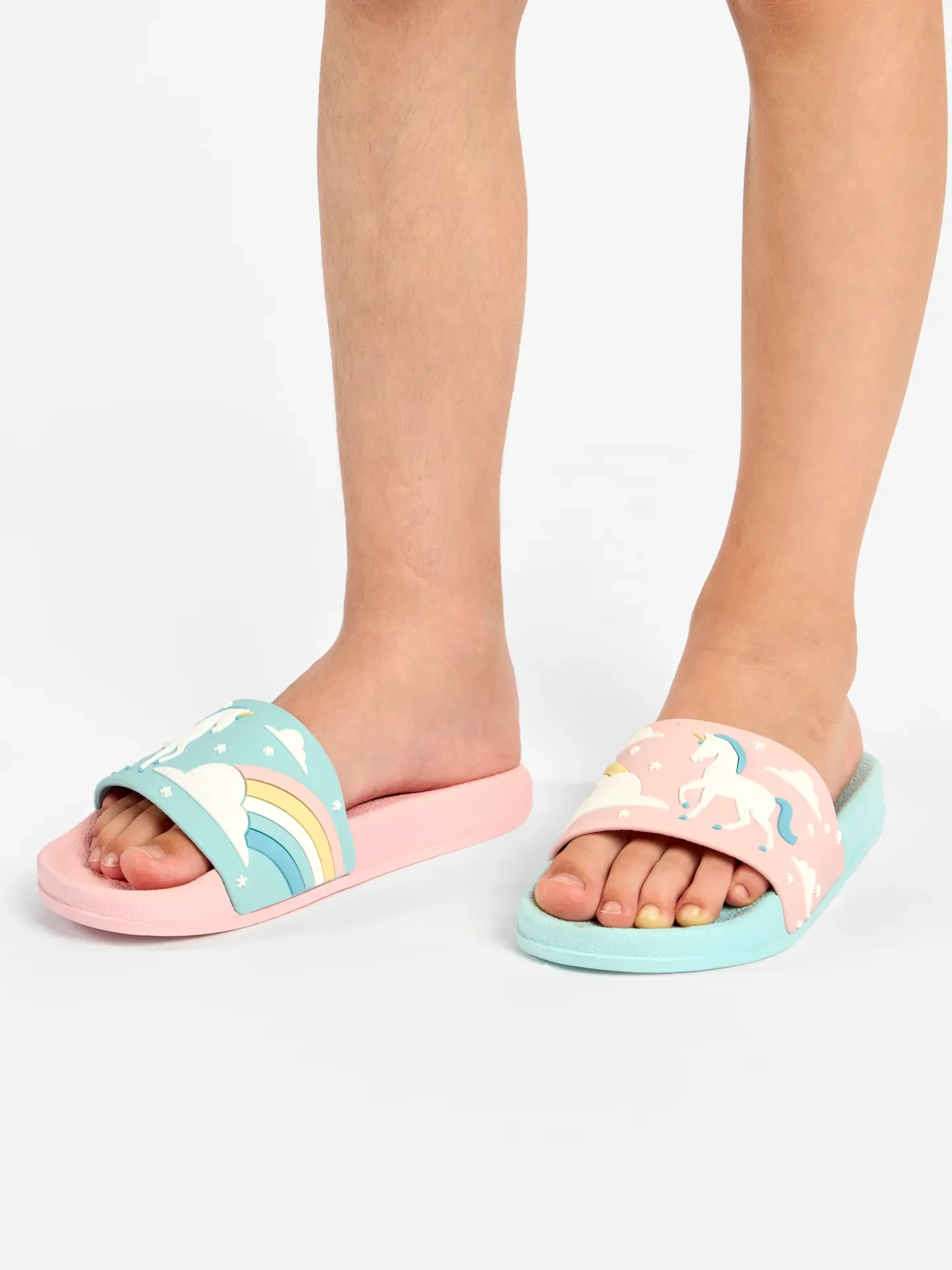 Chanclas infantiles alegres Unicornio y arco iris - Image 5
