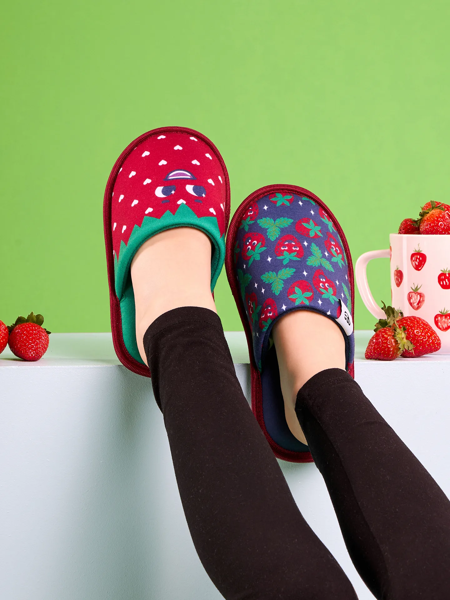 Pantuflas infantiles alegres Fresas felices - Image 6