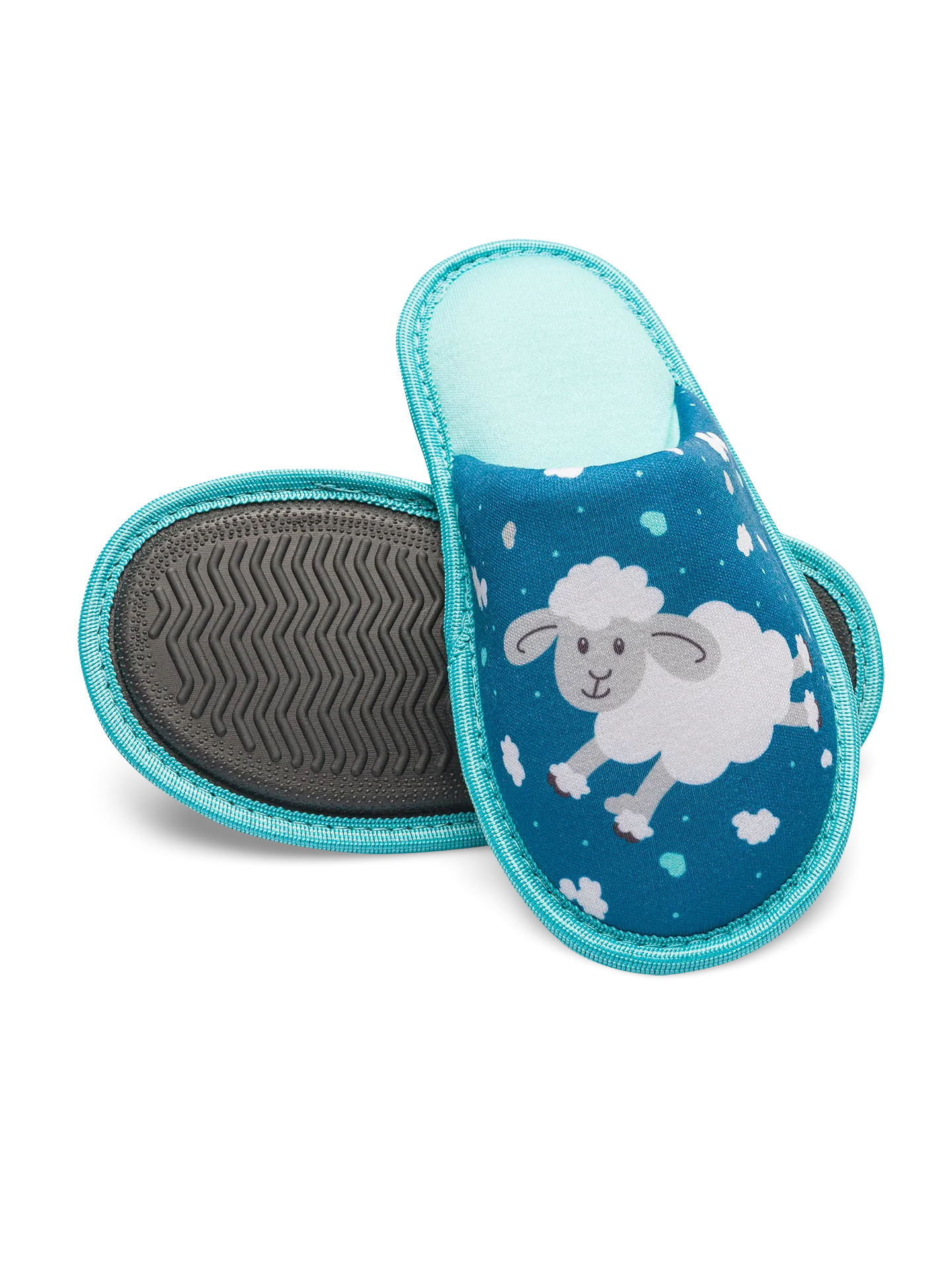 Pantuflas infantiles alegres Ovejas y nubes - Image 3